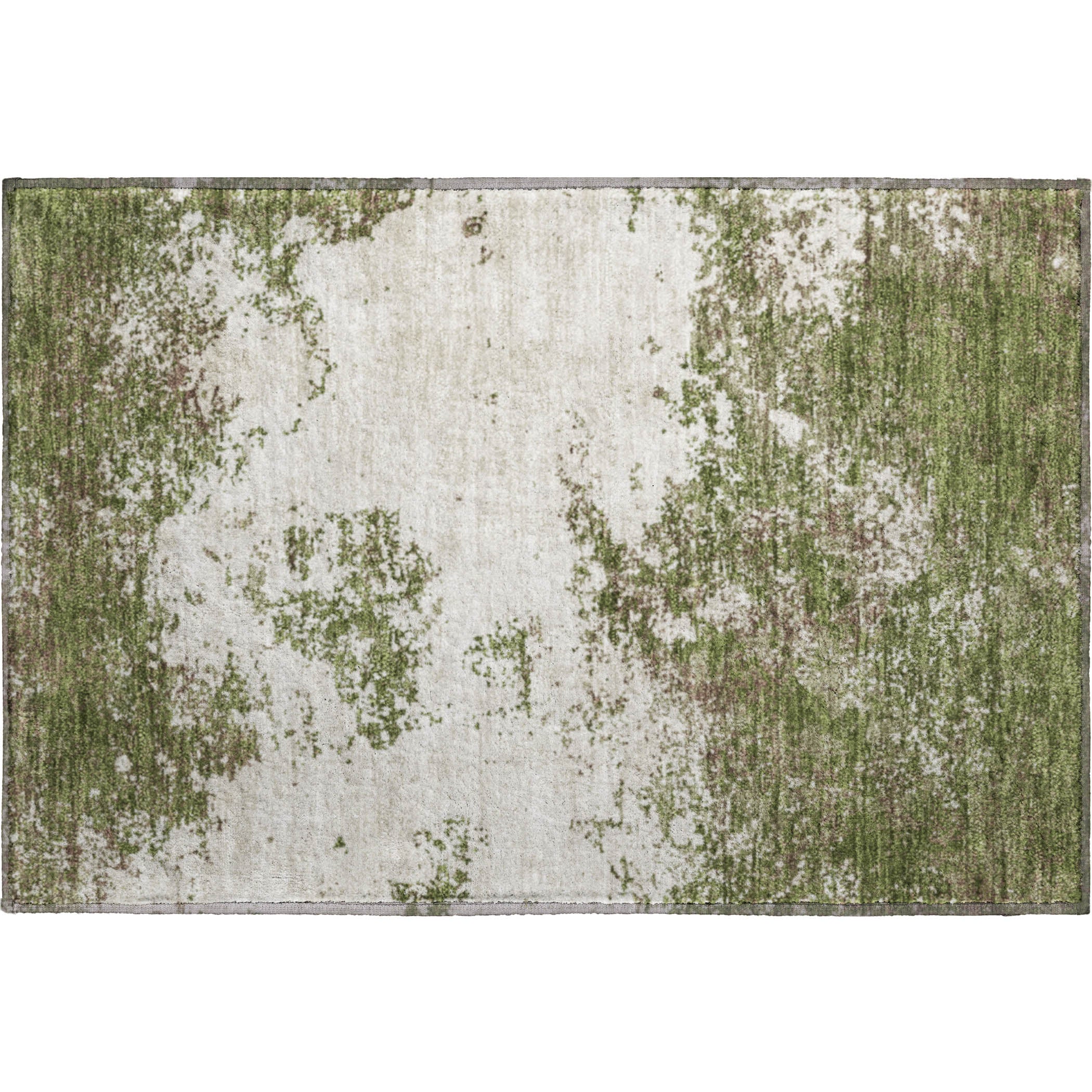 Dublin Machine Washable Transitional Olive Green Rug 1'8" x 2'6" #shape_Rectangle