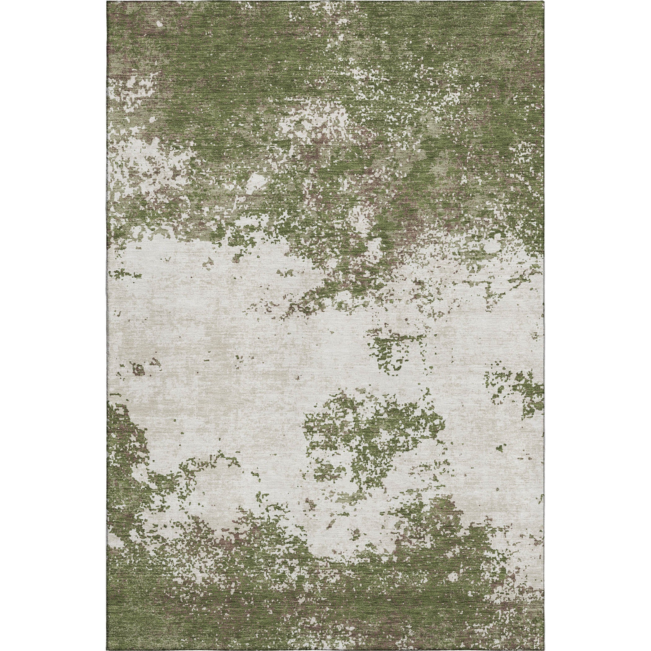 Dublin Machine Washable Transitional Olive Green Rug 2'6" x 3'10" #shape_Rectangle