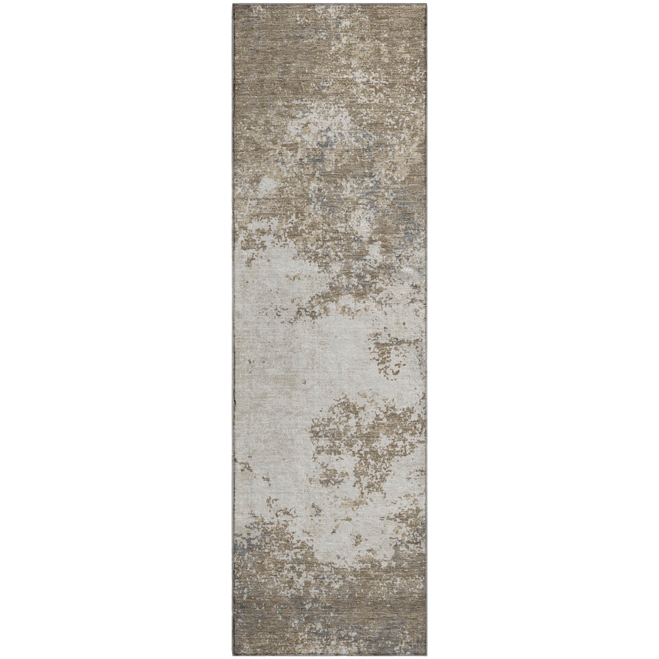 Dublin Machine Washable Transitional Taupe Brown Rug 2'3" x 7'6" #shape_Runner