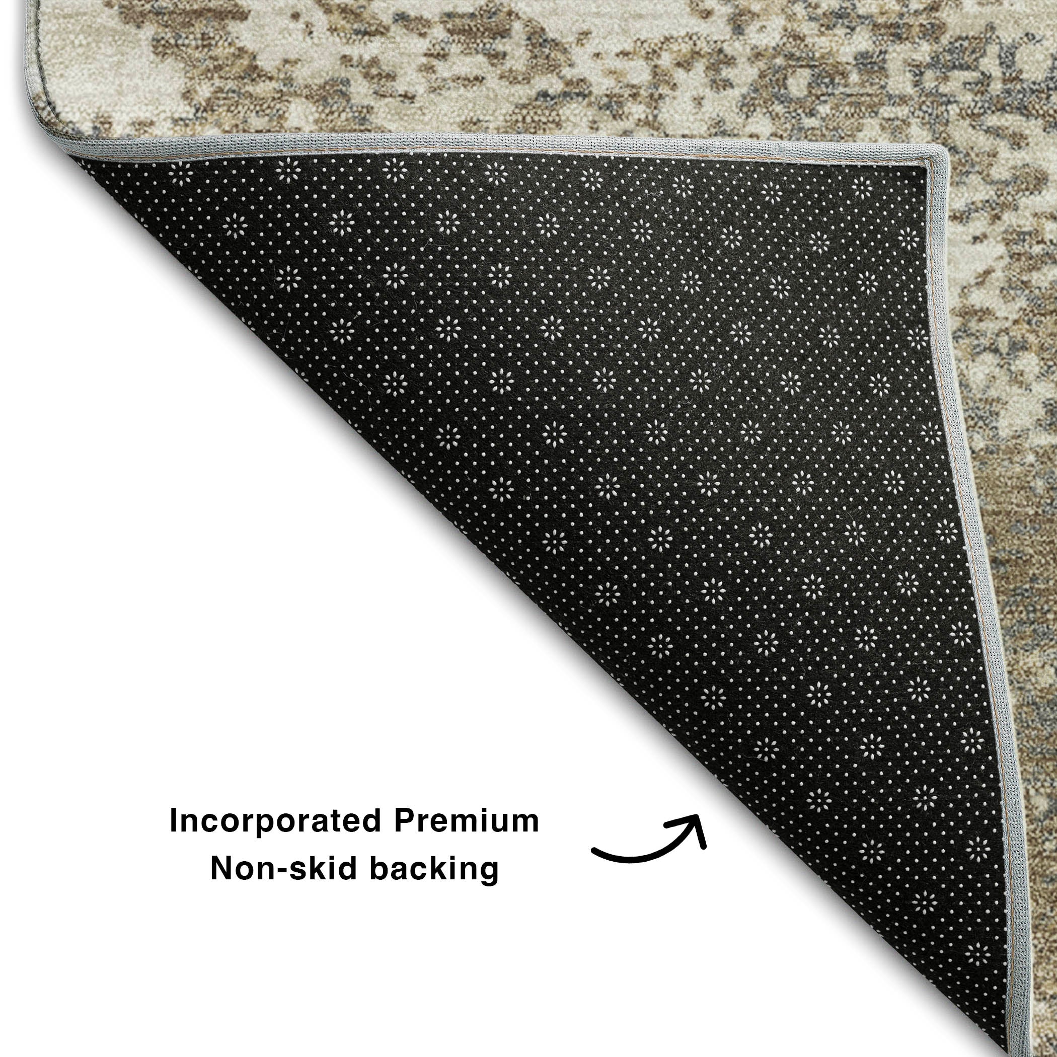 Dublin Machine Washable Transitional Taupe Brown Rug 1'8" x 2'6" #shape_Rectangle