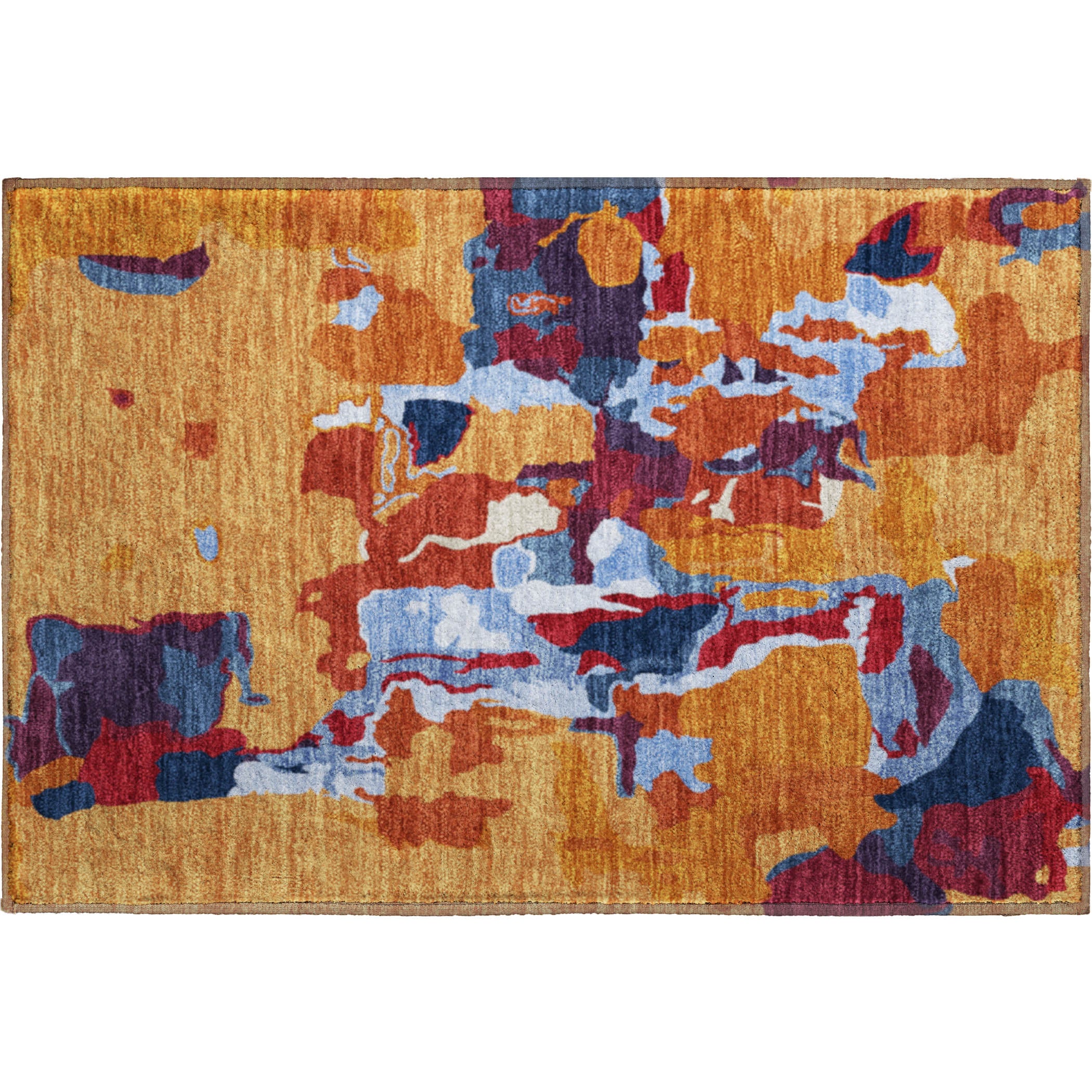 Lisbon Machine Washable Transitional Copper Orange Rug 1'8" x 2'6" #shape_Rectangle