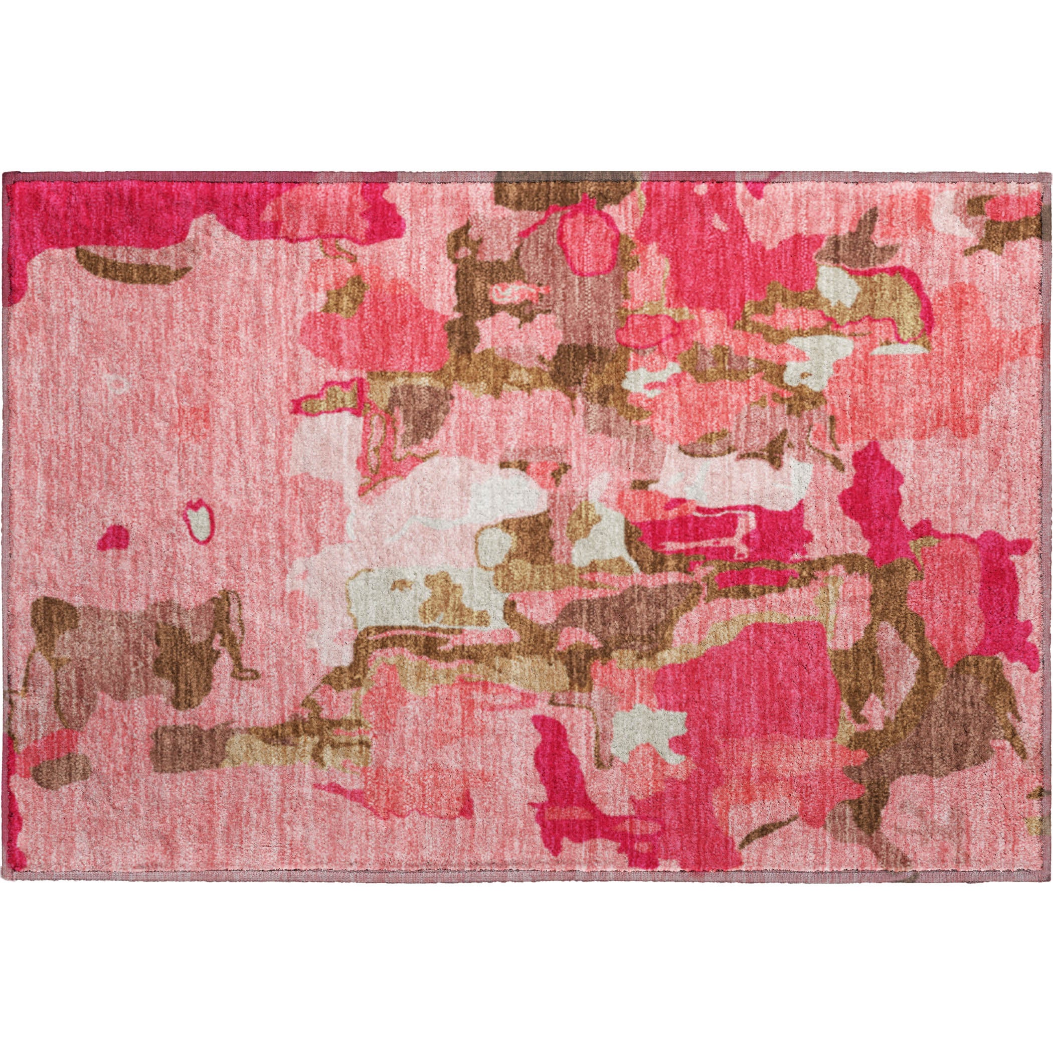 Lisbon Machine Washable Transitional Coral Orange Rug 1'8" x 2'6" #shape_Rectangle