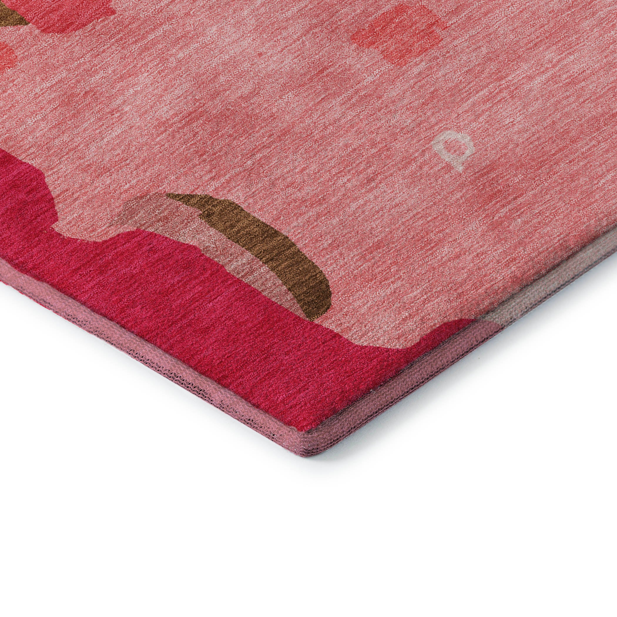 Lisbon Machine Washable Transitional Coral Orange Rug 1'8" x 2'6" #shape_Rectangle