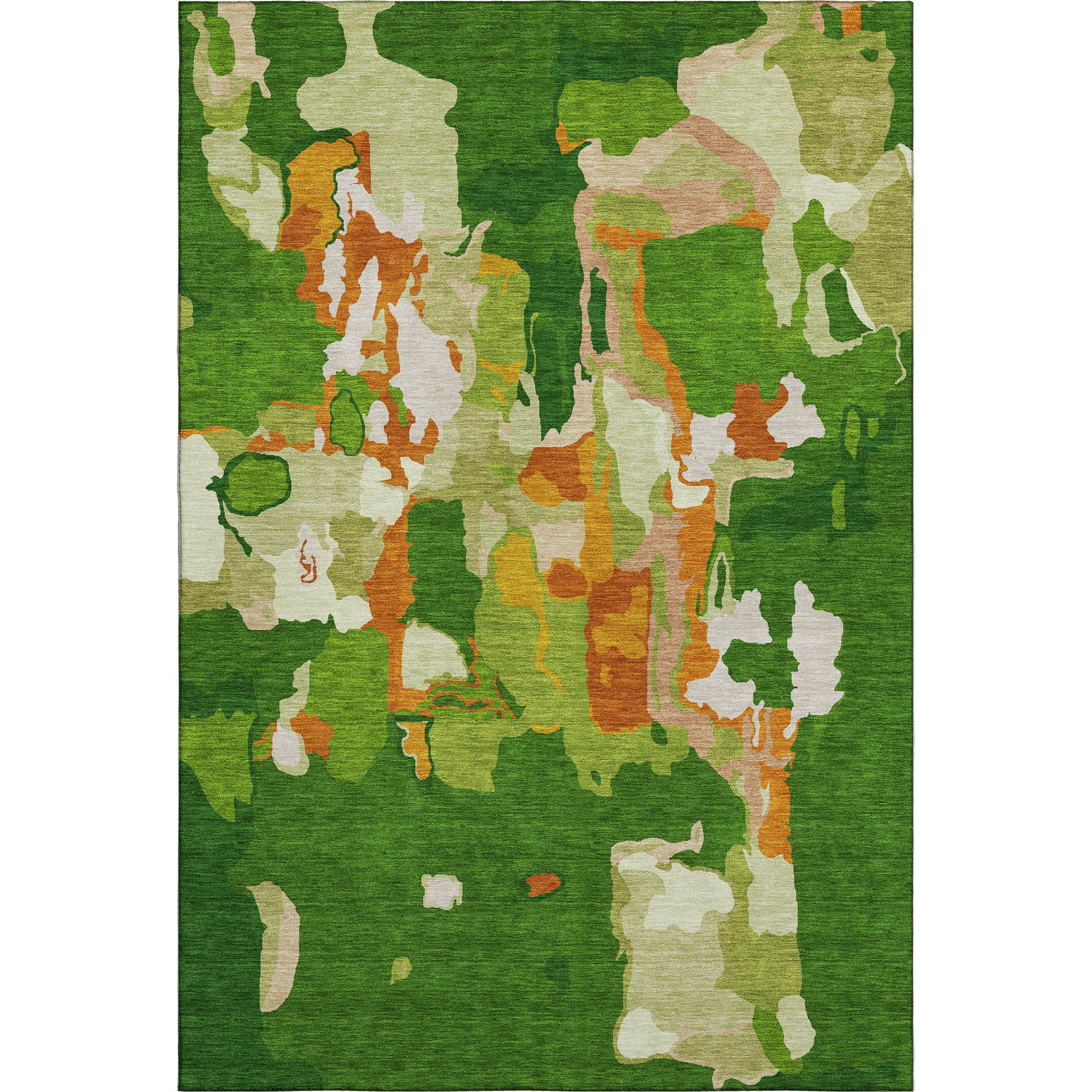 Lisbon Machine Washable Transitional Green Rug 2'6" x 3'10" #shape_Rectangle