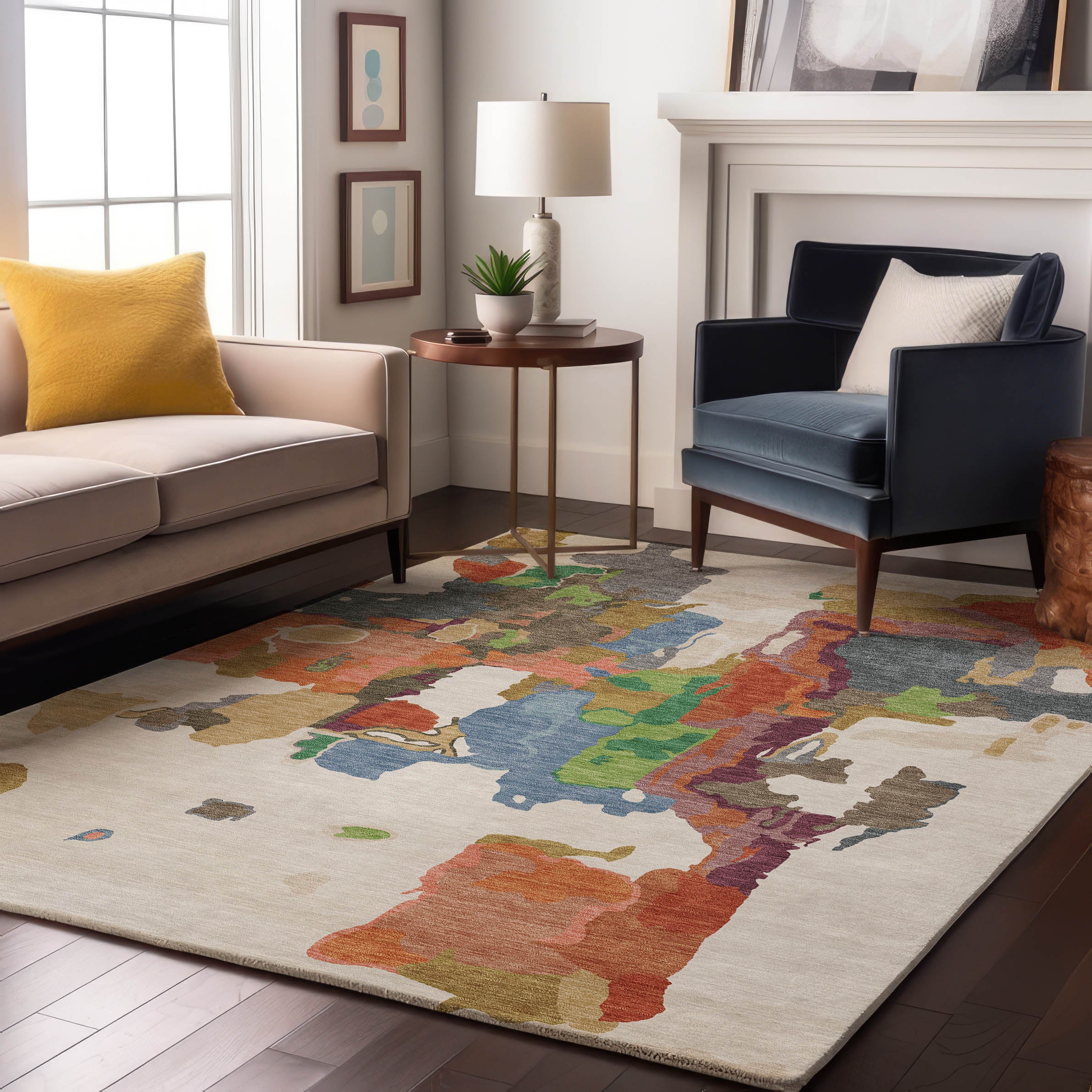 Lisbon Machine Washable Transitional Ivory Rug 2'6" x 3'10" #shape_Rectangle