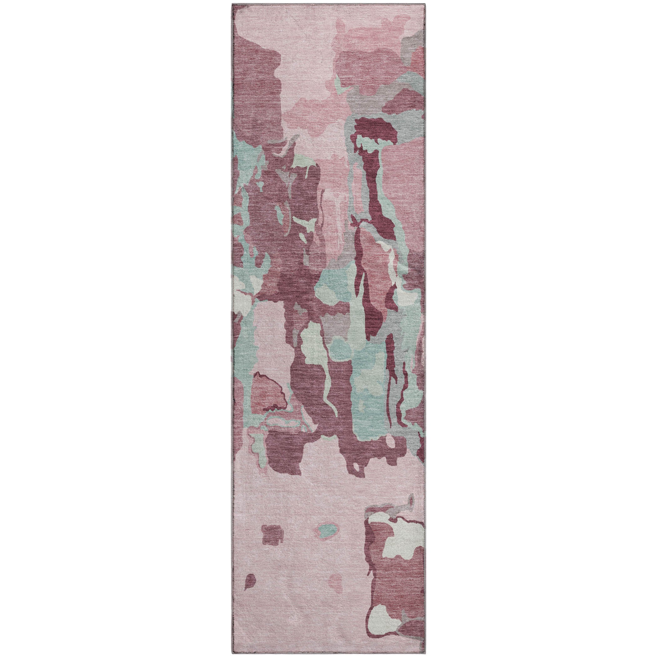 Lisbon Machine Washable Transitional Pink Rug 2'3" x 7'6" #shape_Runner