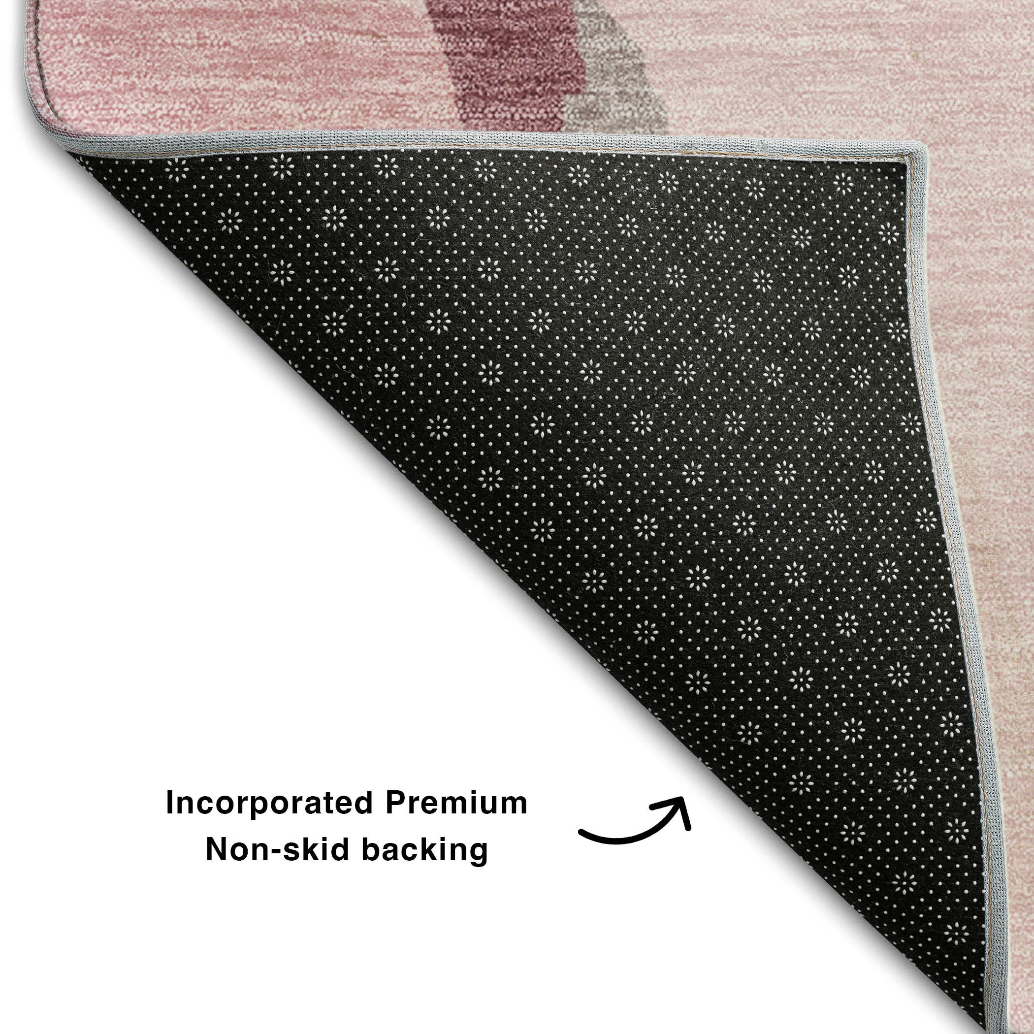 Lisbon Machine Washable Transitional Pink Rug 1'8" x 2'6" #shape_Rectangle
