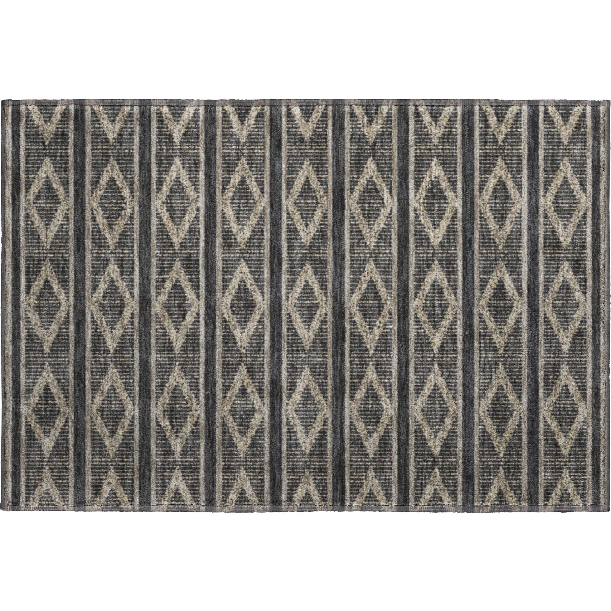 Athens Machine Washable Transitional Black Rug 1'8" x 2'6" #shape_Rectangle