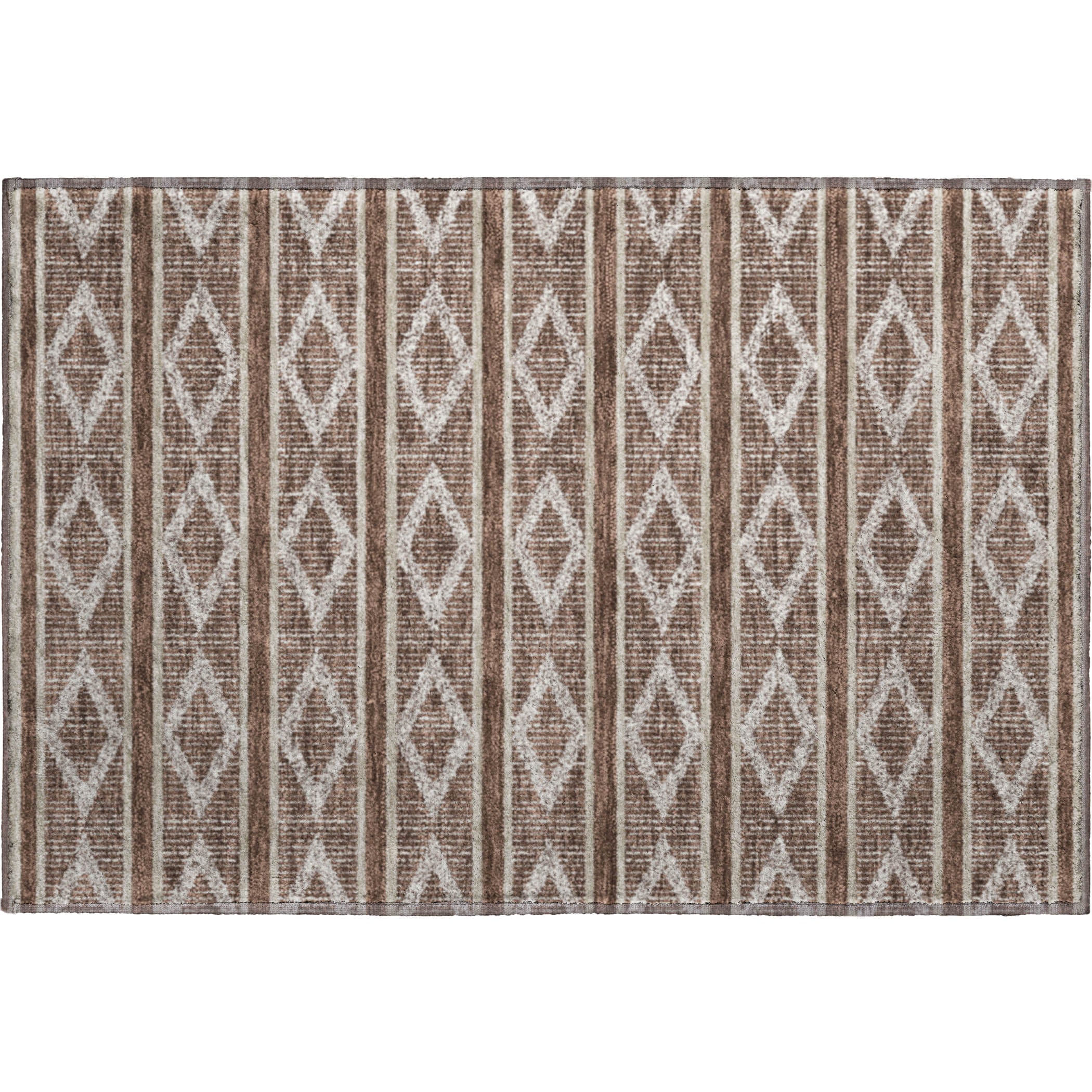 Athens Machine Washable Transitional Brown Rug 1'8" x 2'6" #shape_Rectangle