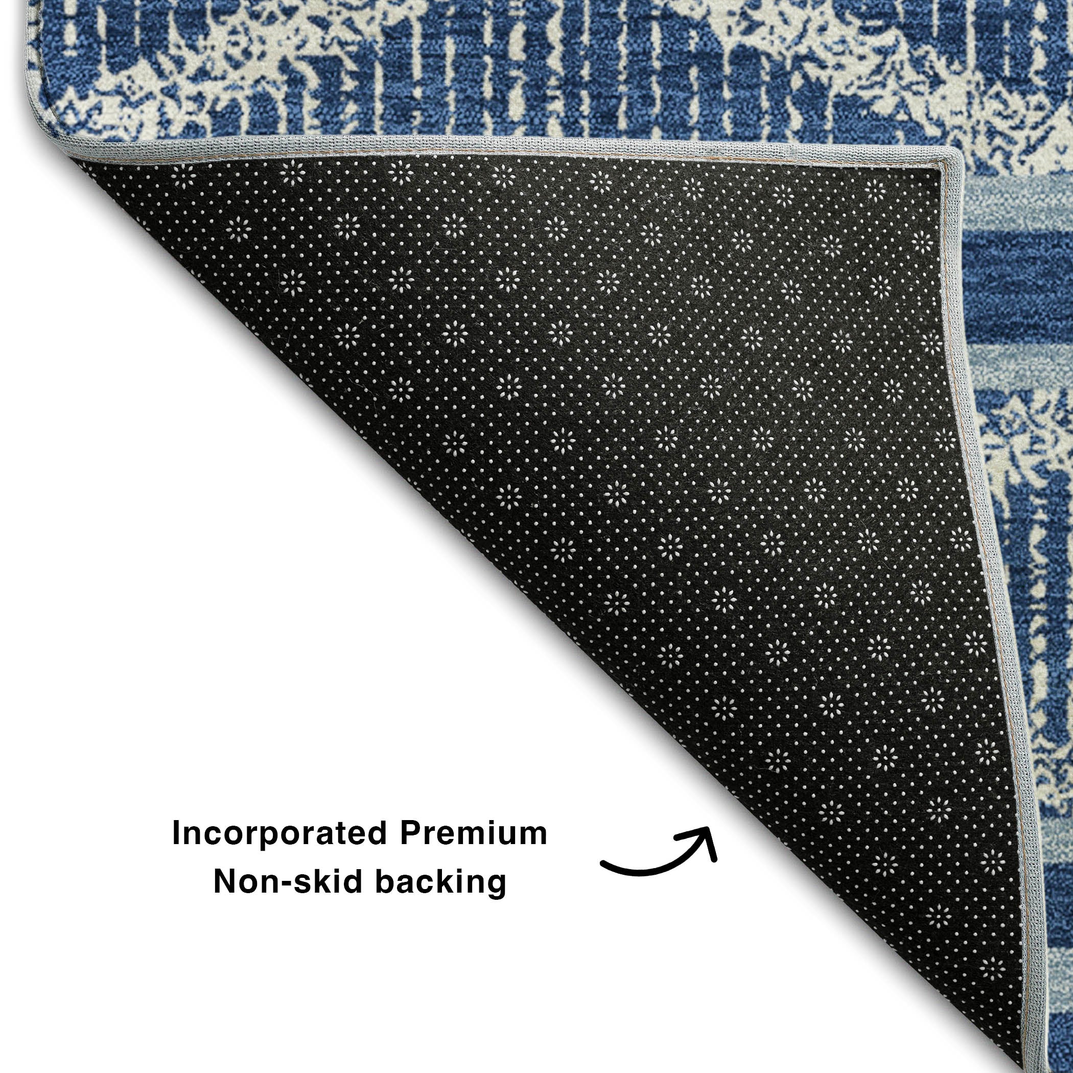 Athens Machine Washable Transitional Navy Blue Rug 1'8" x 2'6" #shape_Rectangle