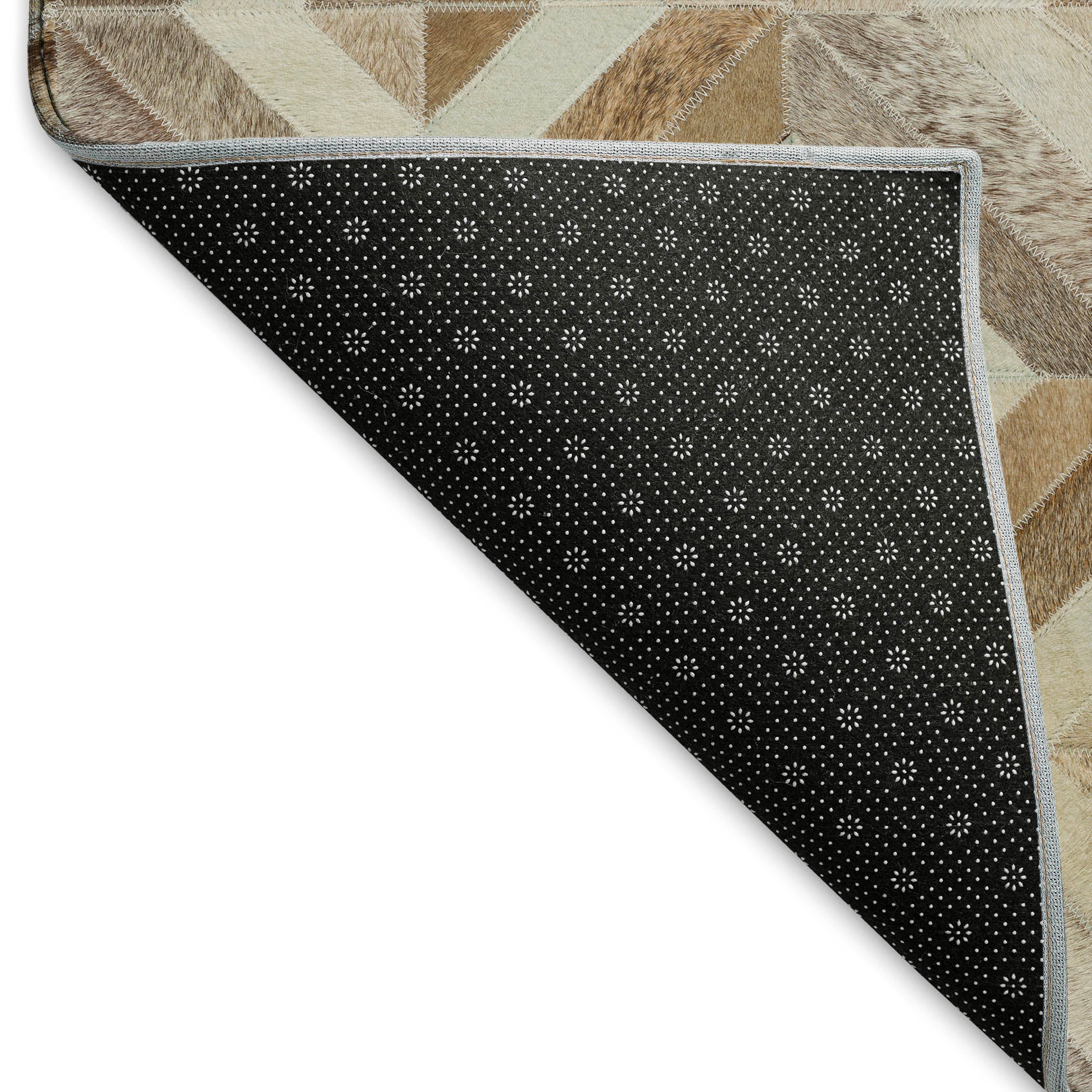 Split Machine Washable Cowhide Gray Rug 1'8" x 2'6" #shape_Rectangle