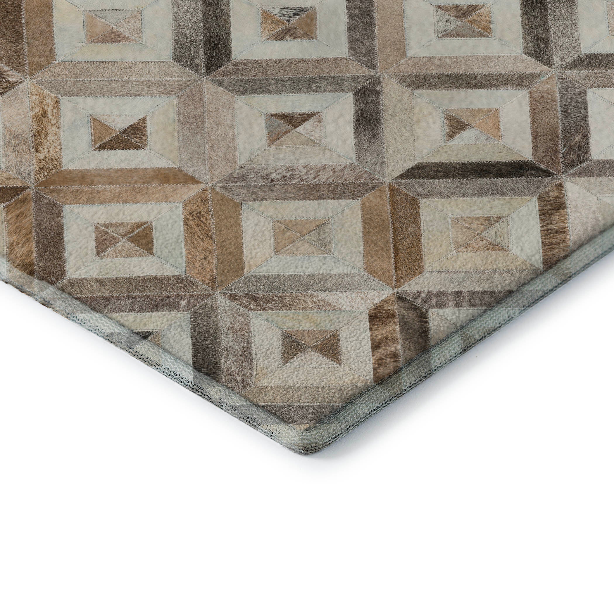 Split Machine Washable Cowhide Gray Rug 1'8" x 2'6" #shape_Rectangle
