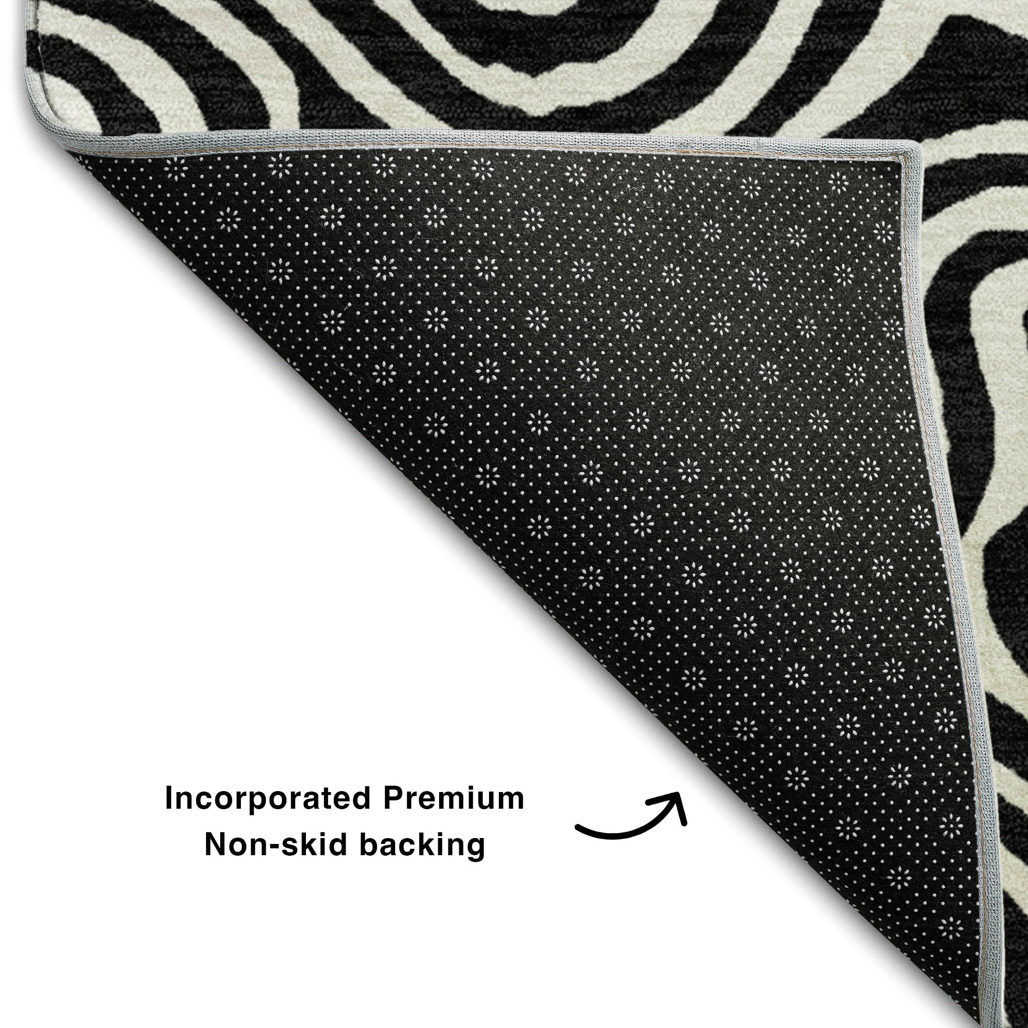 Havana Machine Washable Transitional Black Rug 1'8" x 2'6" #shape_Rectangle
