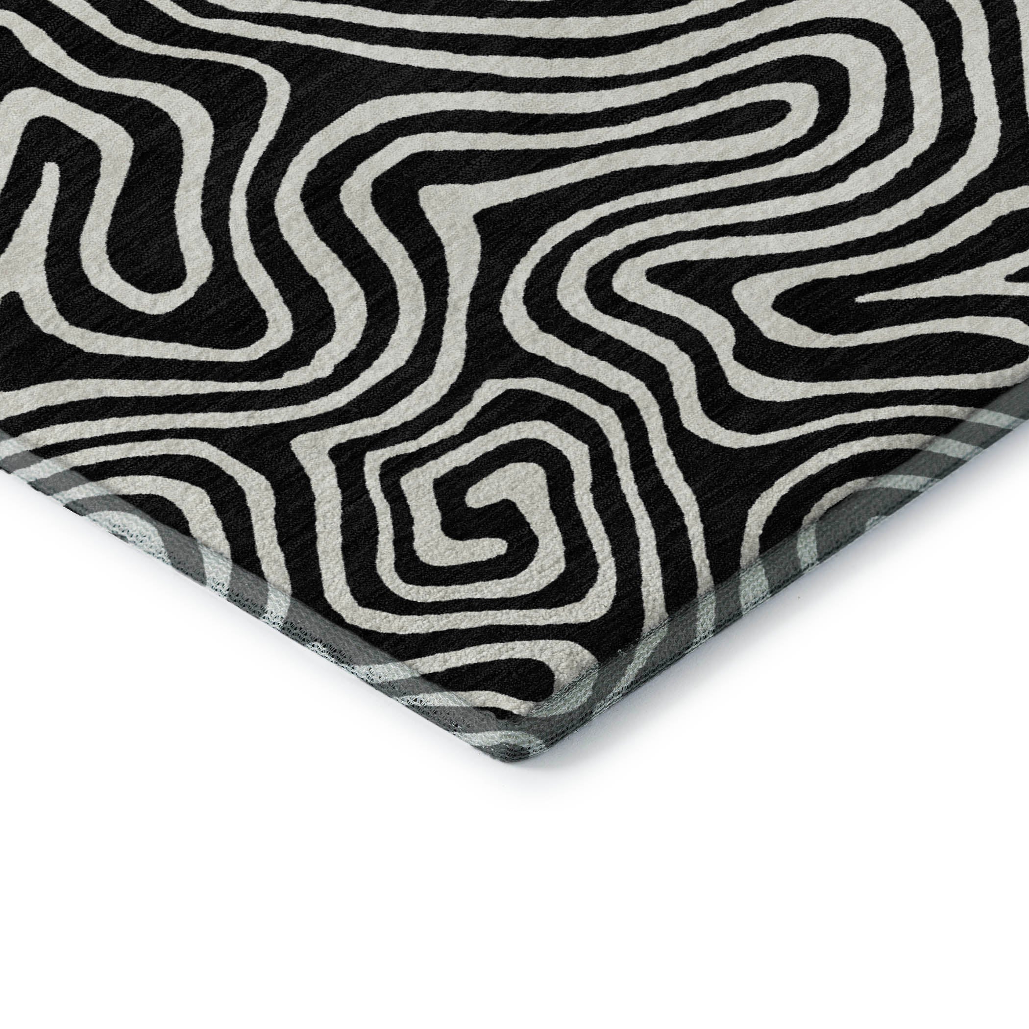 Havana Machine Washable Transitional Black Rug 1'8" x 2'6" #shape_Rectangle
