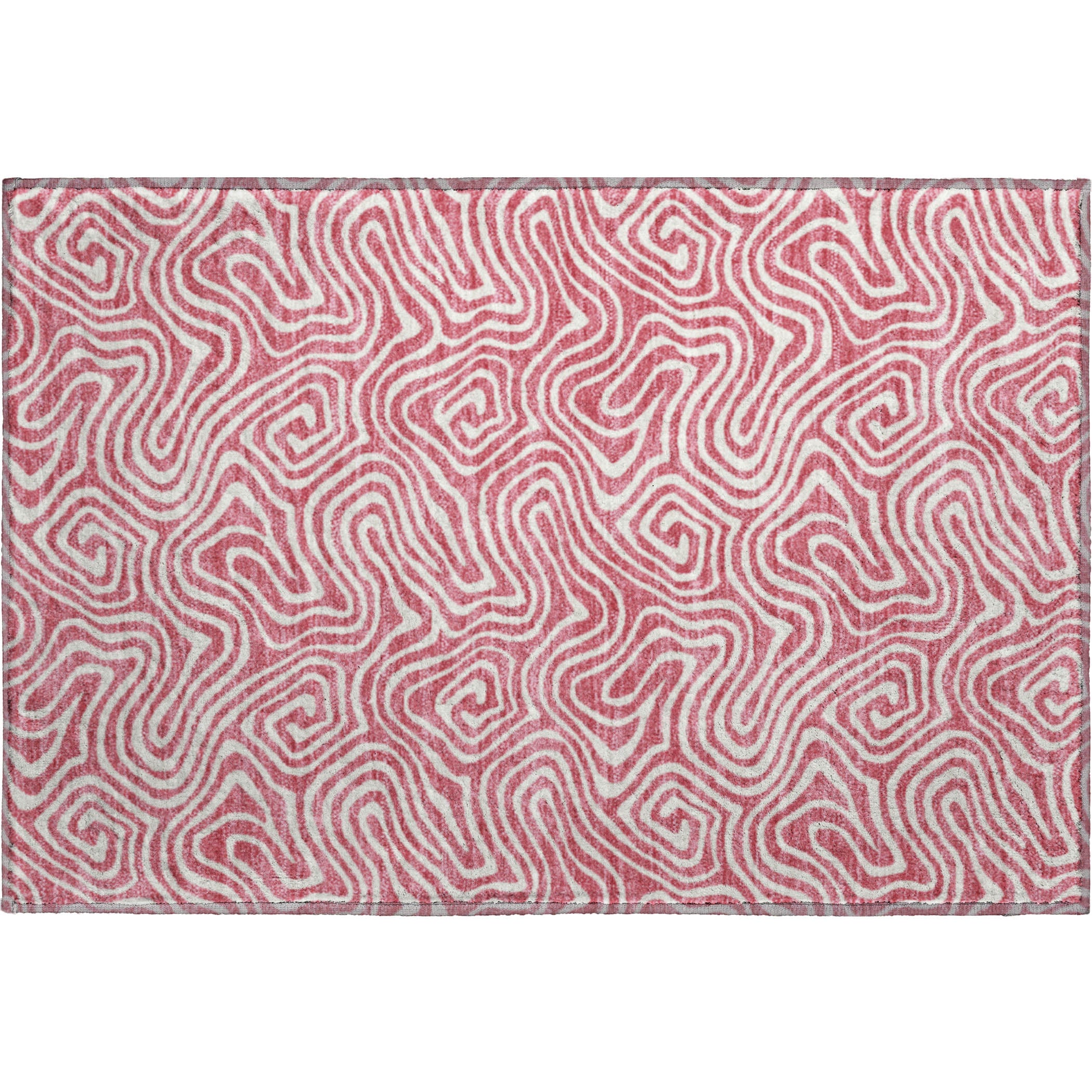 Havana Machine Washable Transitional Blush Pink Rug 1'8" x 2'6" #shape_Rectangle