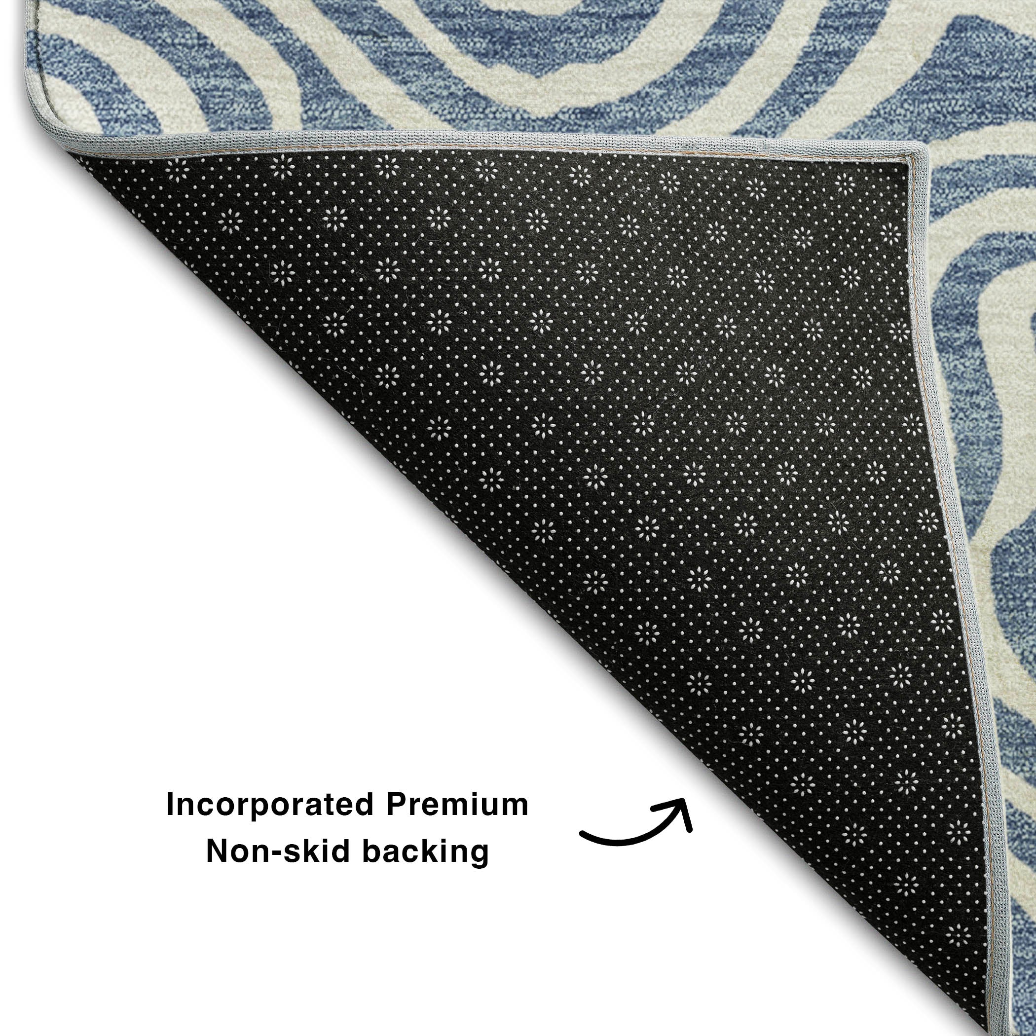 Havana Machine Washable Transitional Denim Blue Rug 1'8" x 2'6" #shape_Rectangle