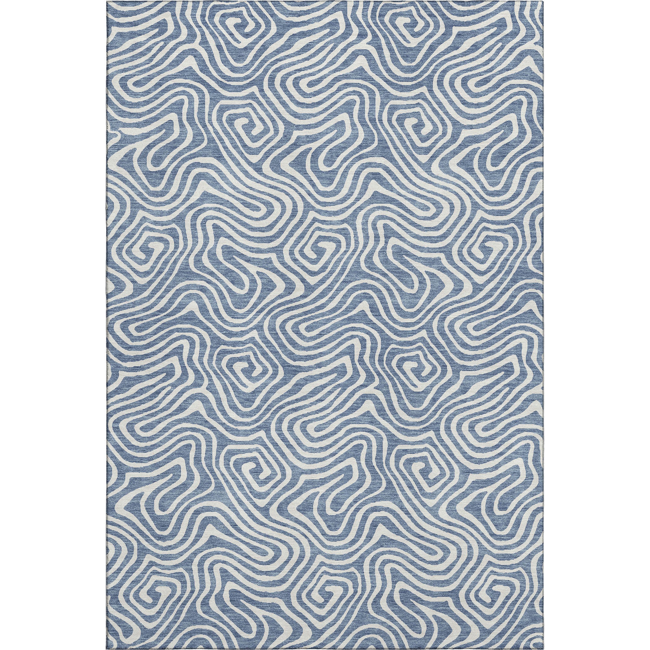 Havana Machine Washable Transitional Denim Blue Rug 2'6" x 3'10" #shape_Rectangle