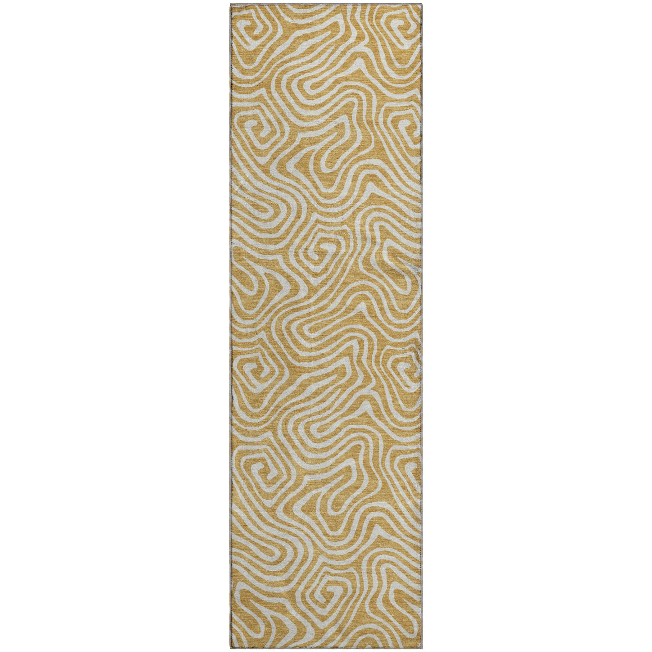 Havana Machine Washable Transitional Gold Rug 2'3" x 7'6" #shape_Runner