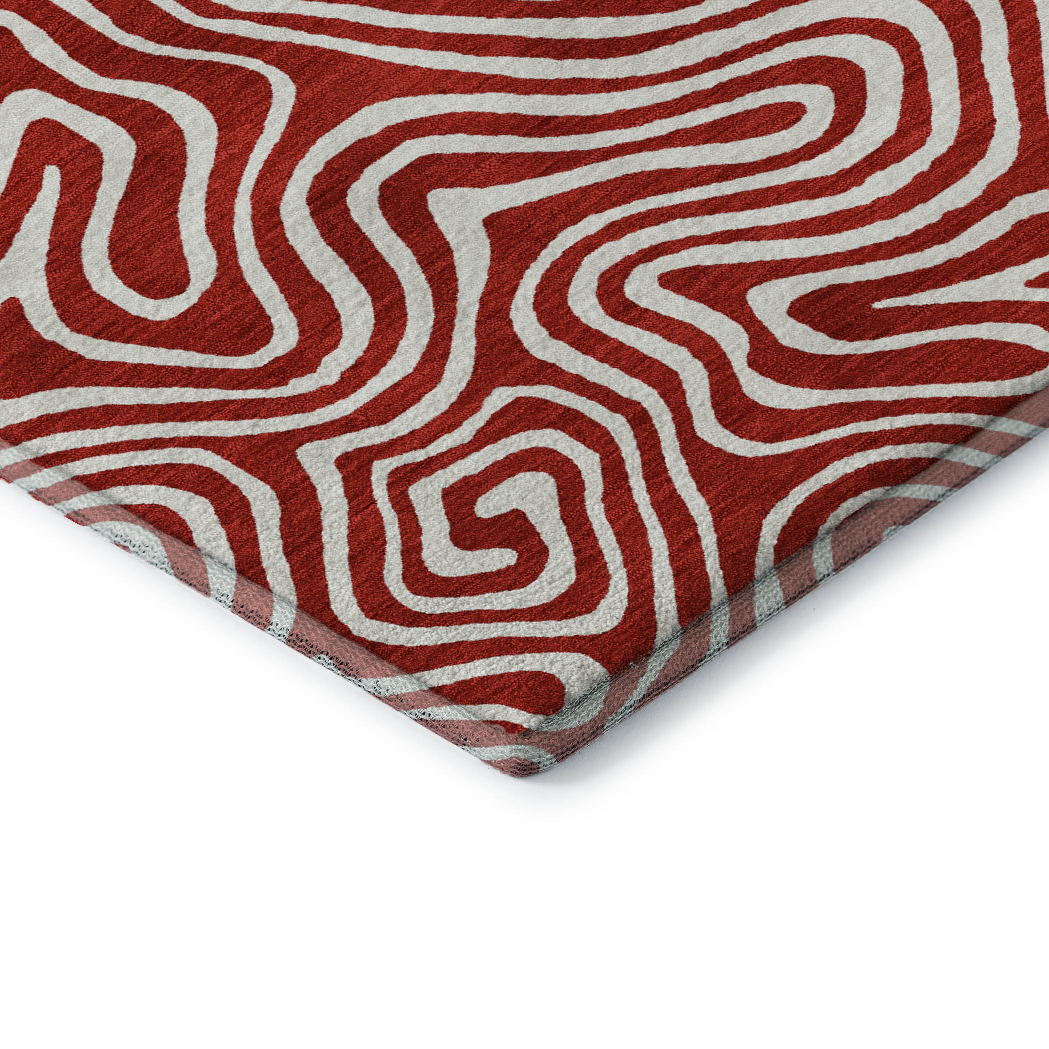 Havana Machine Washable Transitional Red Rug 1'8" x 2'6" #shape_Rectangle
