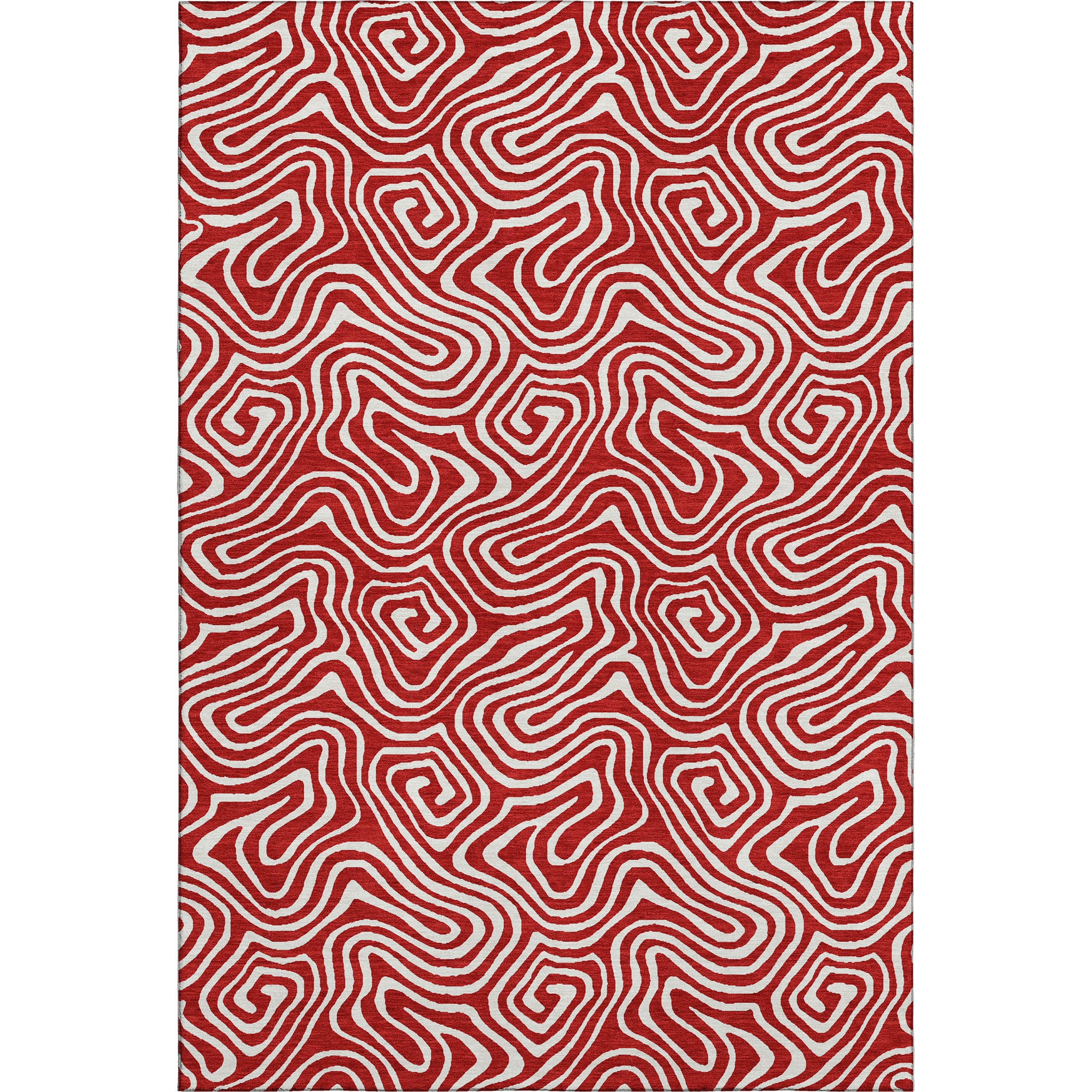 Havana Machine Washable Transitional Red Rug 2'6" x 3'10" #shape_Rectangle