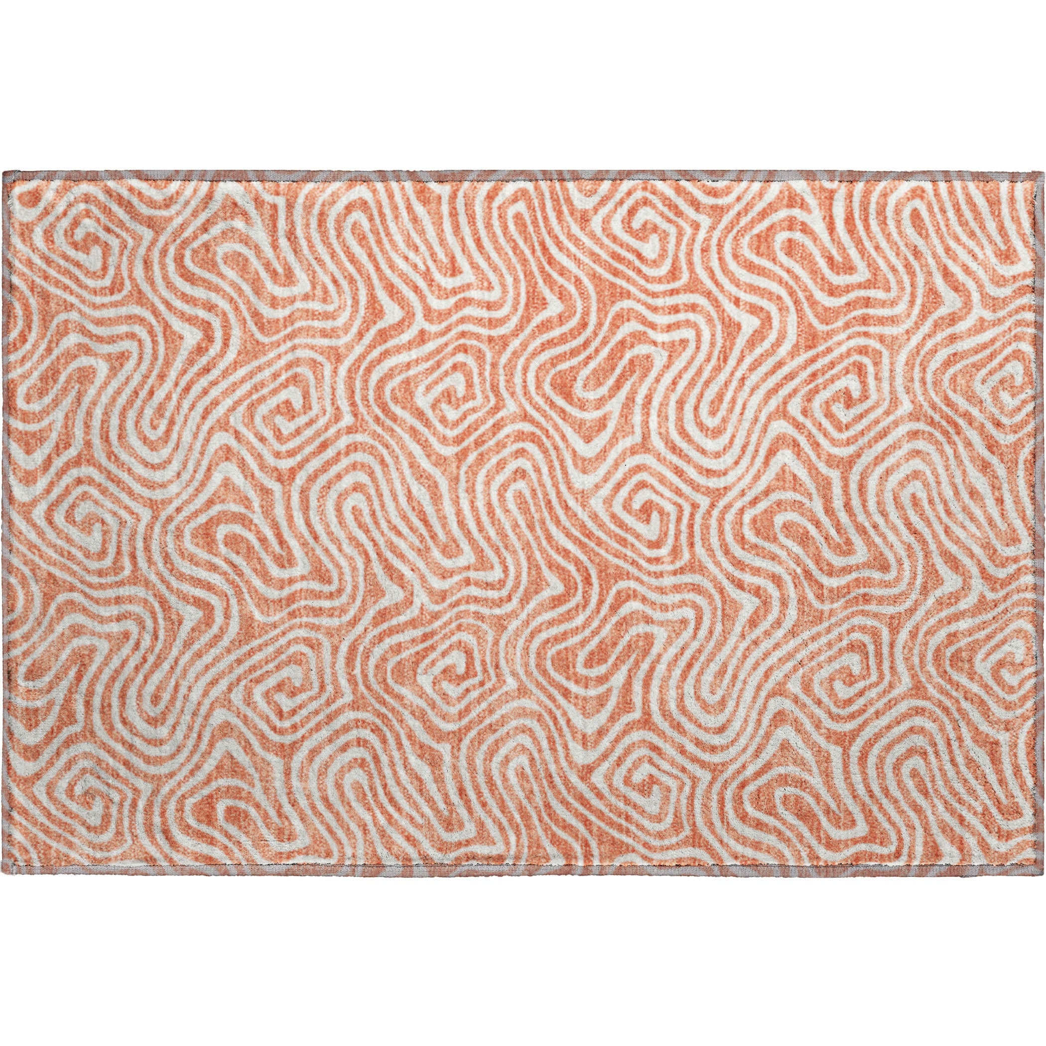 Havana Machine Washable Transitional Salmon Orange Rug 1'8" x 2'6" #shape_Rectangle