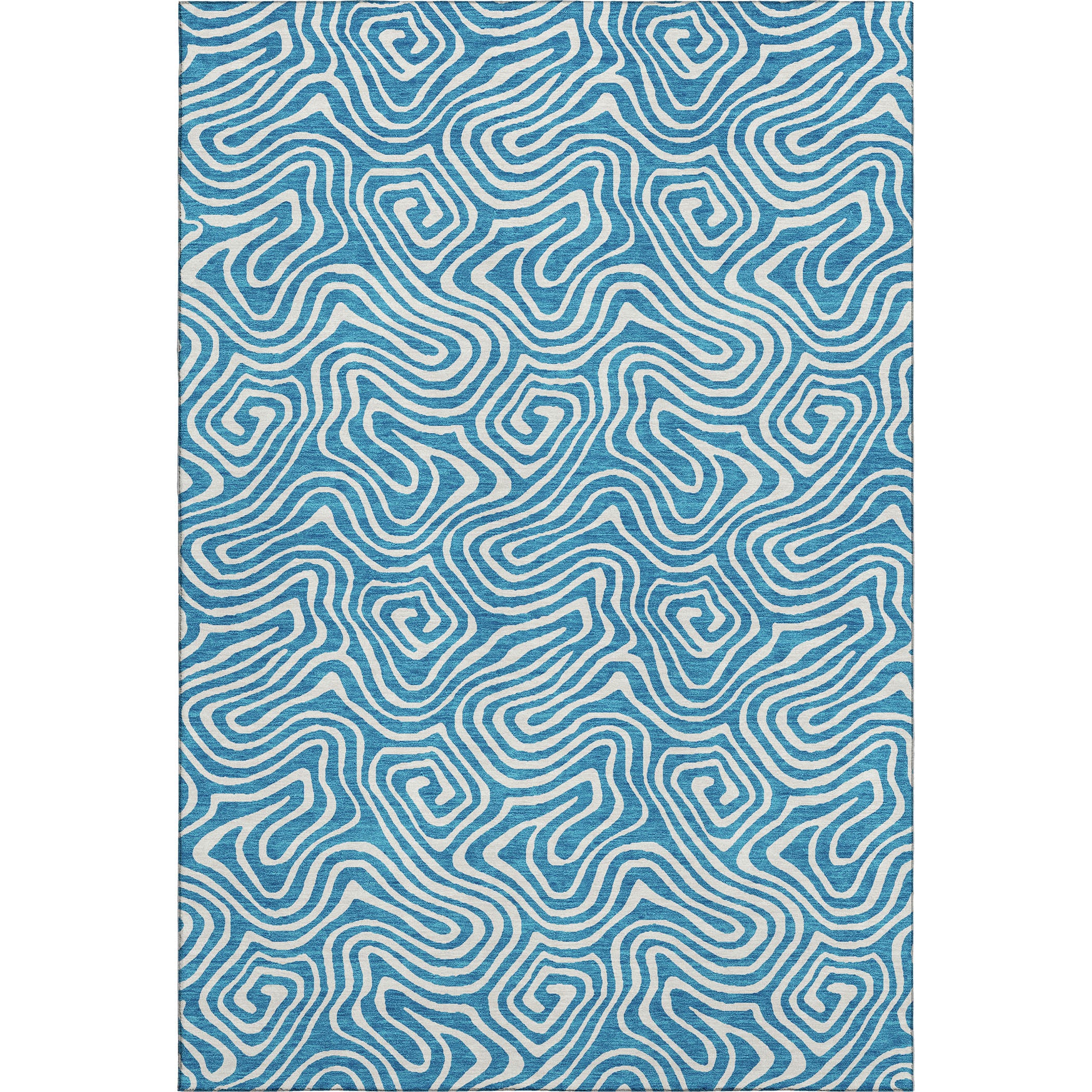 Havana Machine Washable Transitional Teal Rug 2'6" x 3'10" #shape_Rectangle