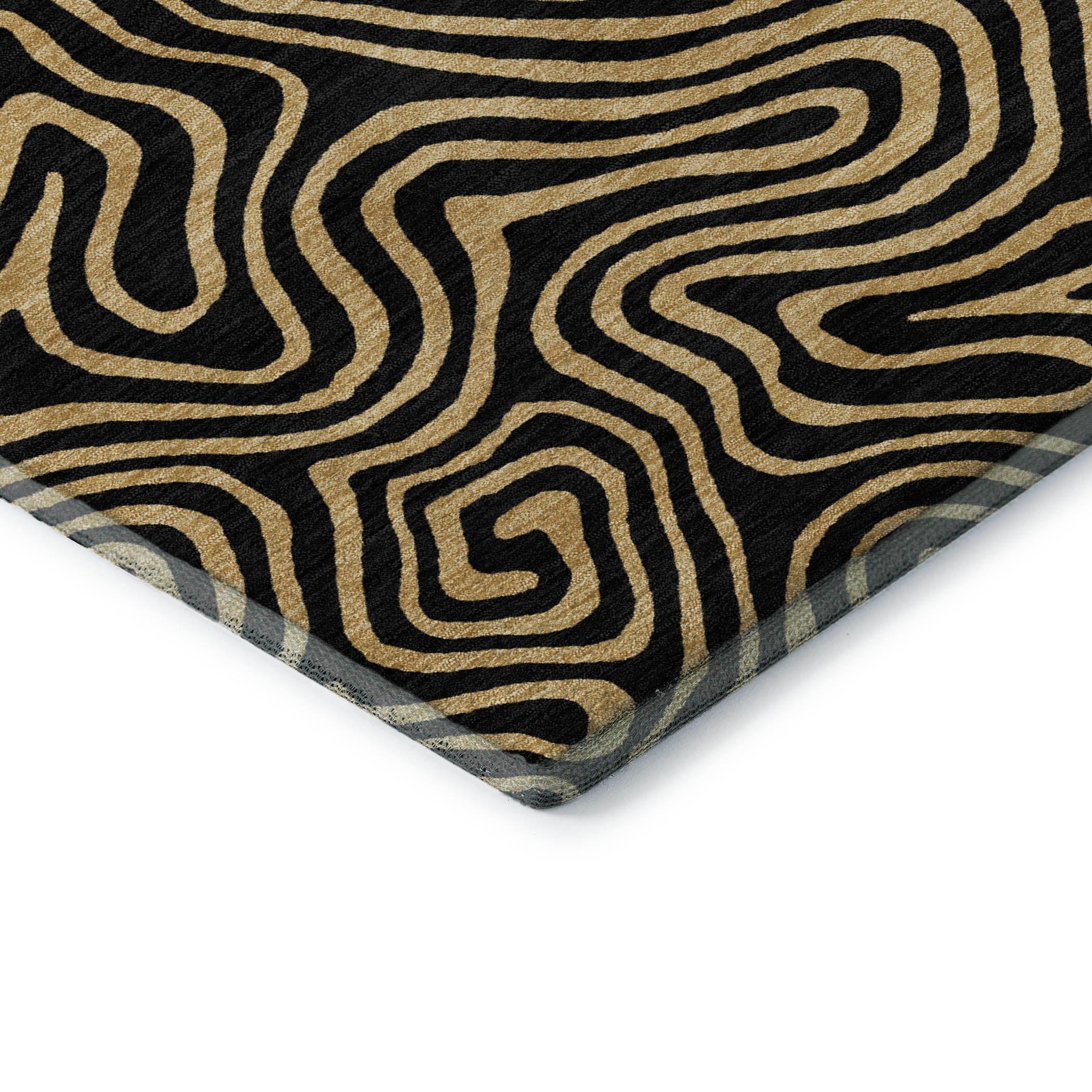 Mdina Machine Washable Transitional Black Rug 1'8" x 2'6" #shape_Rectangle