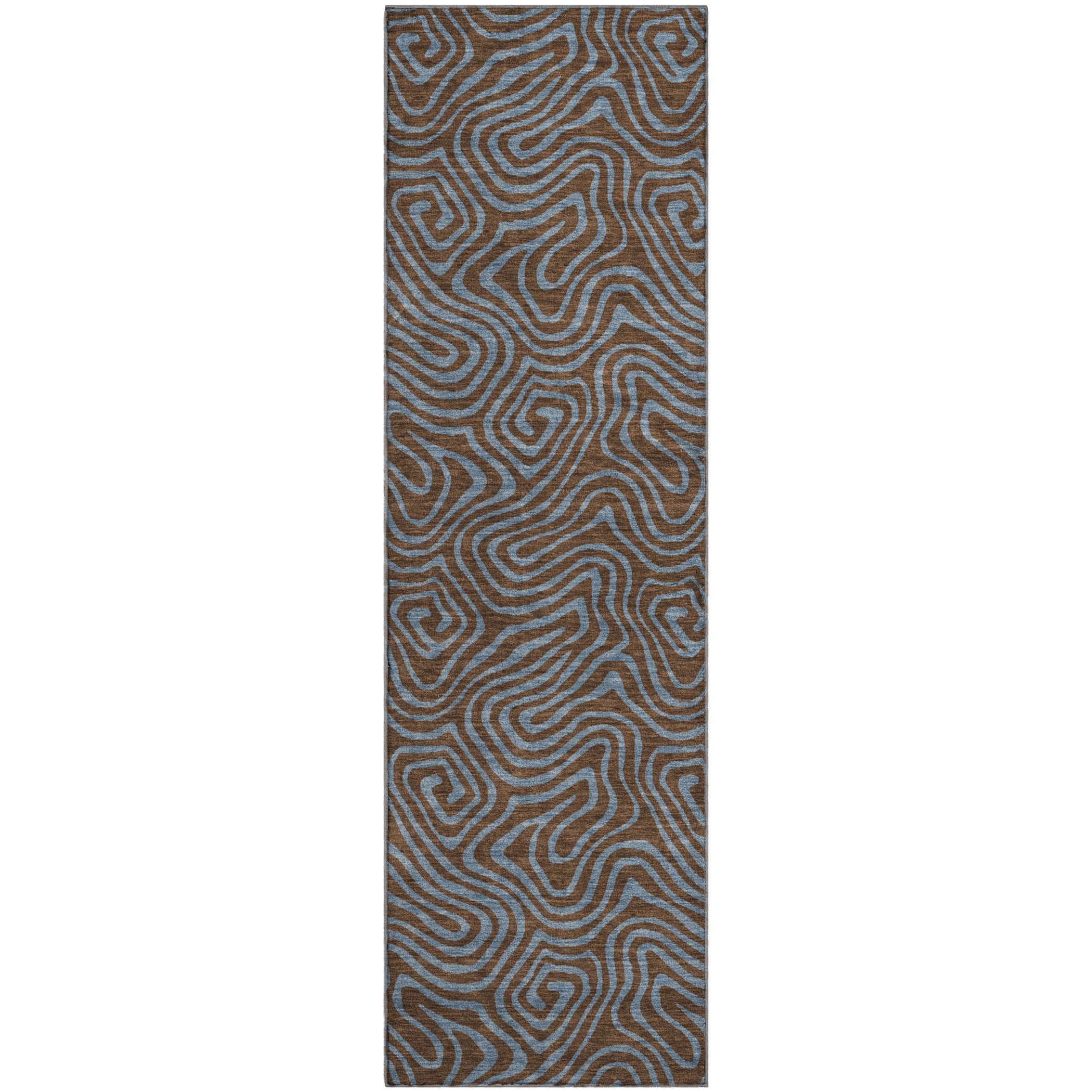 Mdina Machine Washable Transitional Brown Rug 2'3" x 7'6" #shape_Runner