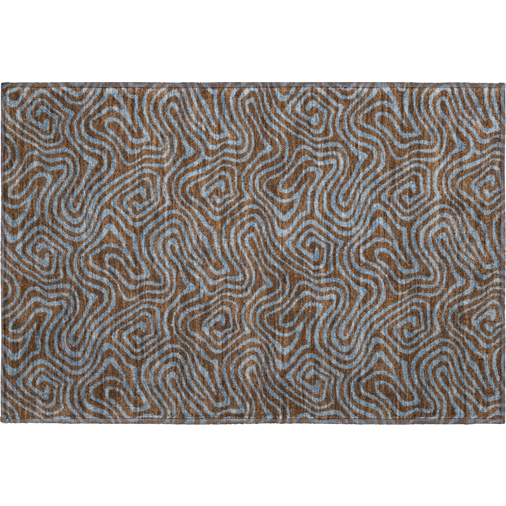 Mdina Machine Washable Transitional Brown Rug 1'8" x 2'6" #shape_Rectangle