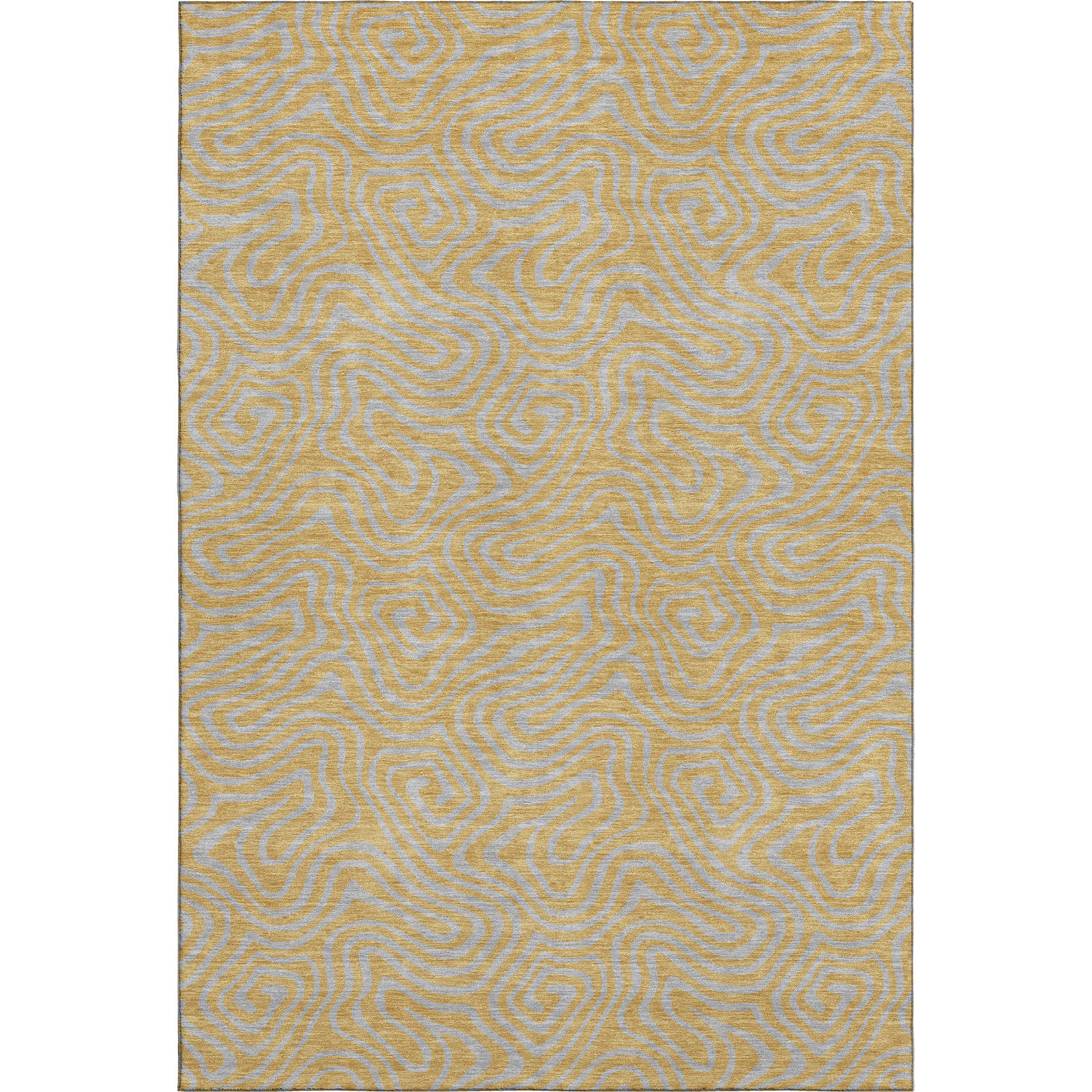 Mdina Machine Washable Transitional Gold Rug 2'6" x 3'10" #shape_Rectangle