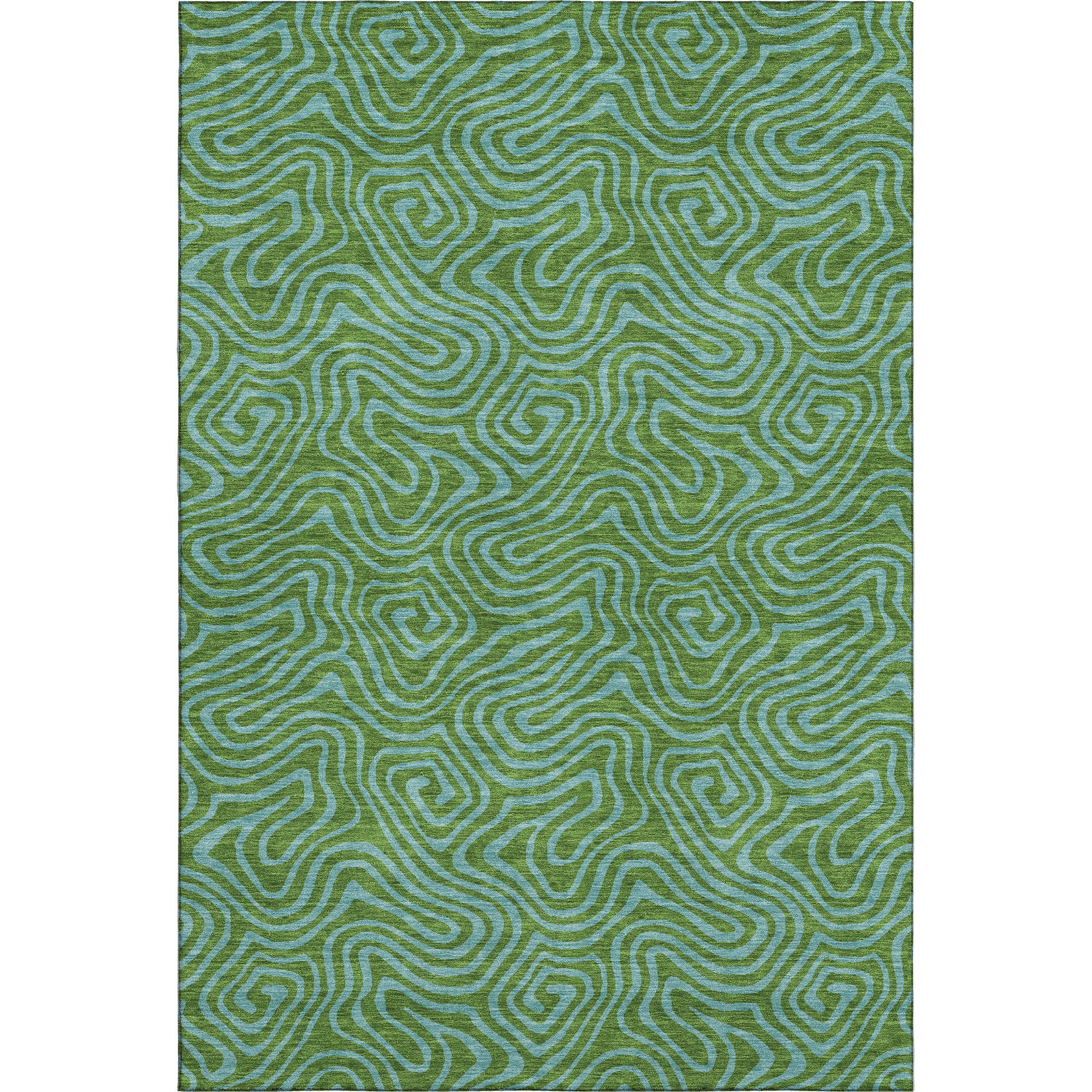 Mdina Machine Washable Transitional Green Rug 2'6" x 3'10" #shape_Rectangle
