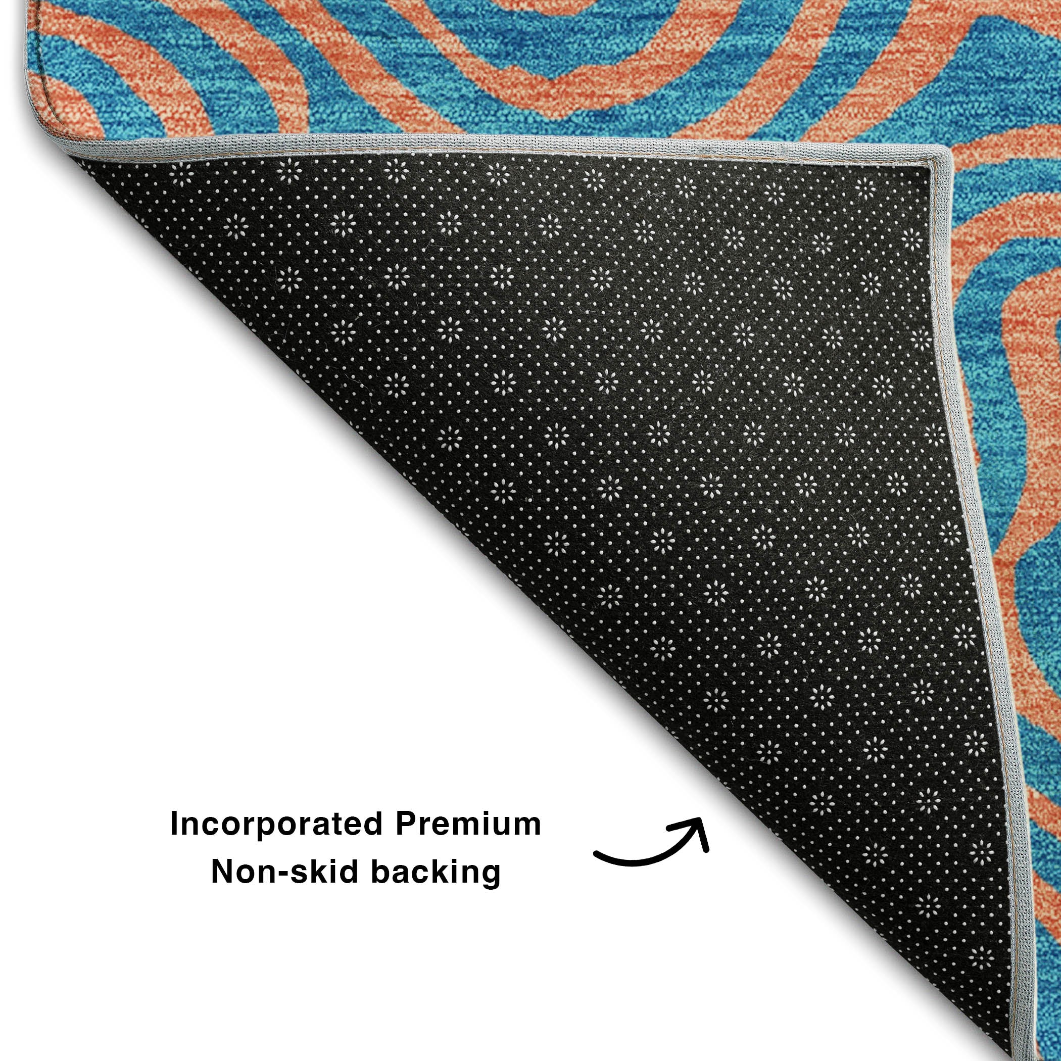 Mdina Machine Washable Transitional Teal Rug 1'8" x 2'6" #shape_Rectangle