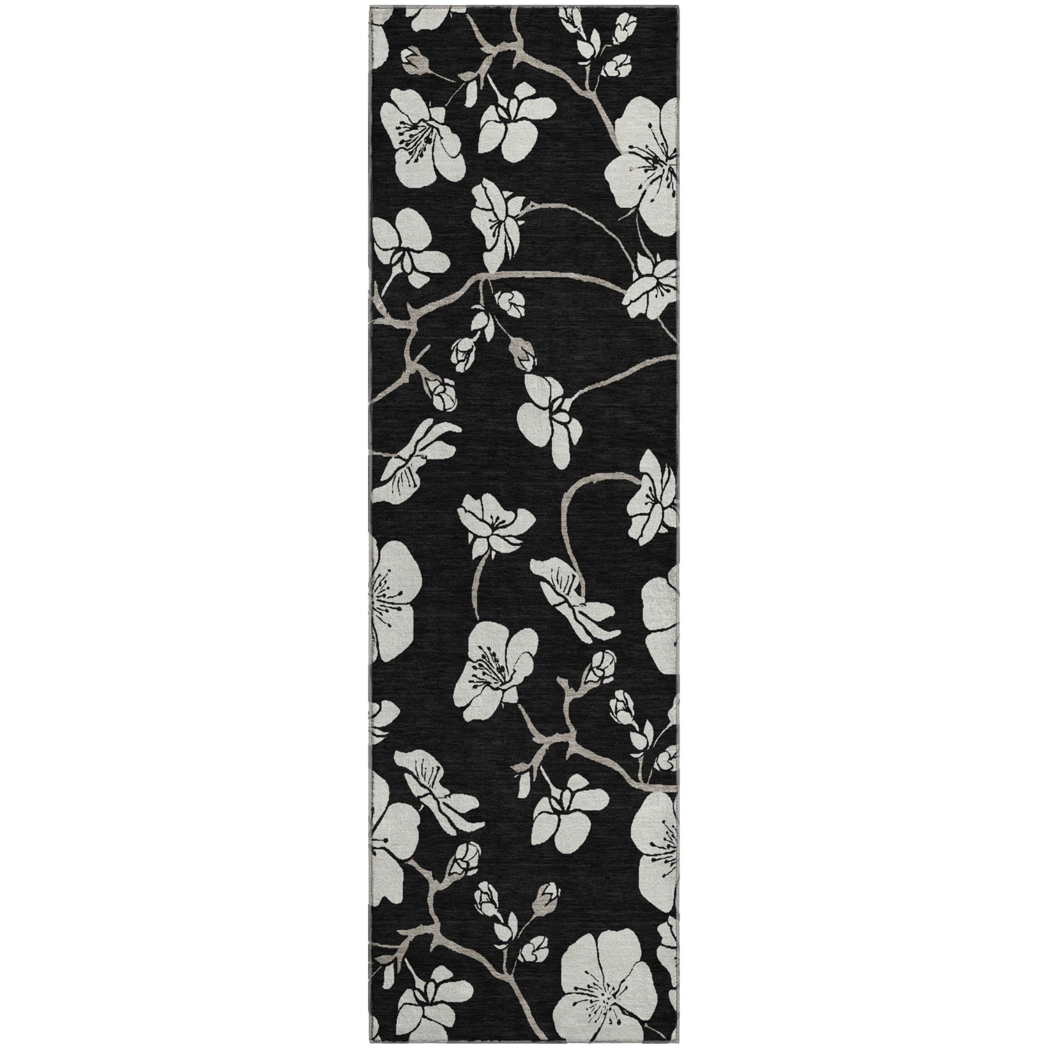 Oaxaca Machine Washable Transitional Black Rug 2'3" x 7'6" #shape_Runner