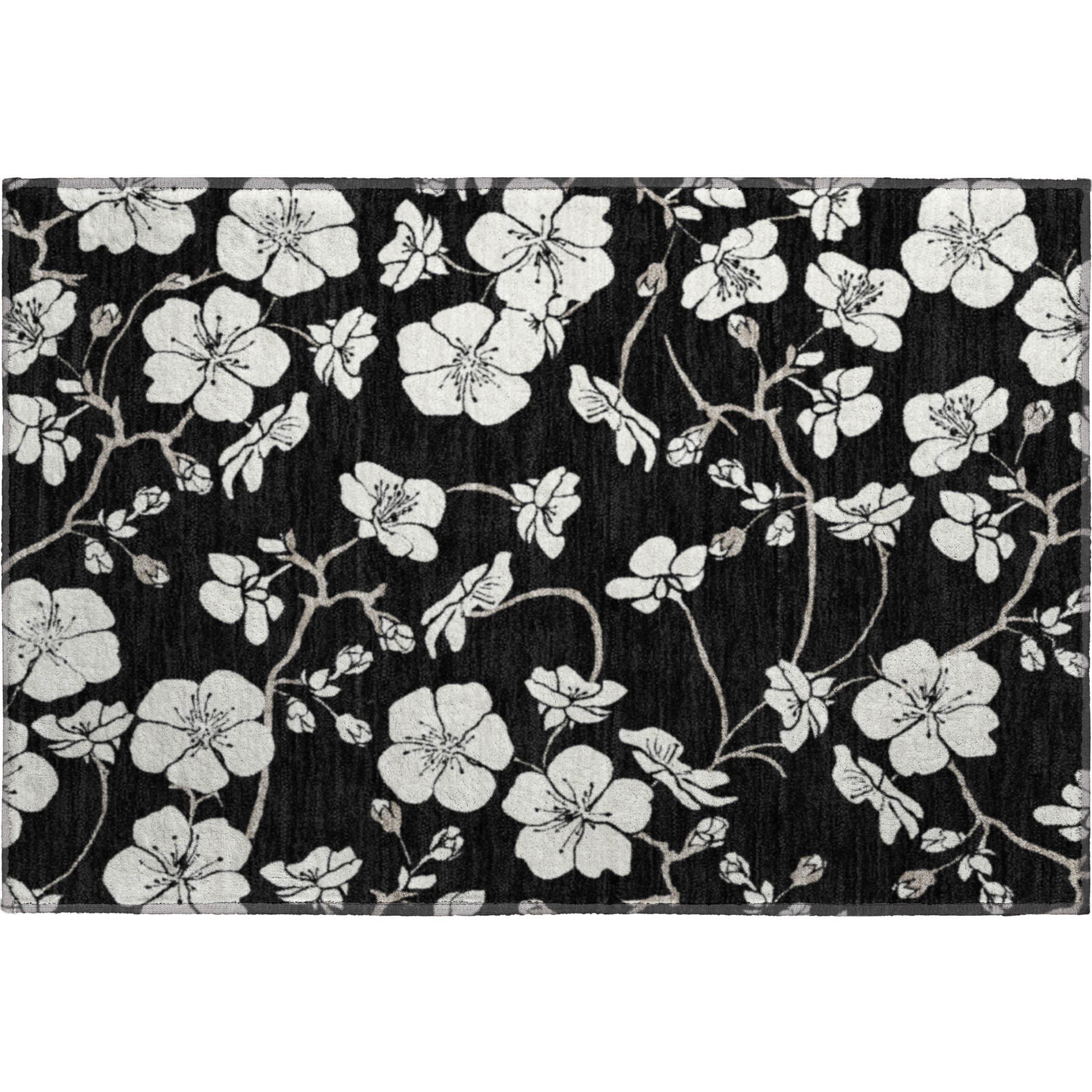 Oaxaca Machine Washable Transitional Black Rug 1'8" x 2'6" #shape_Rectangle