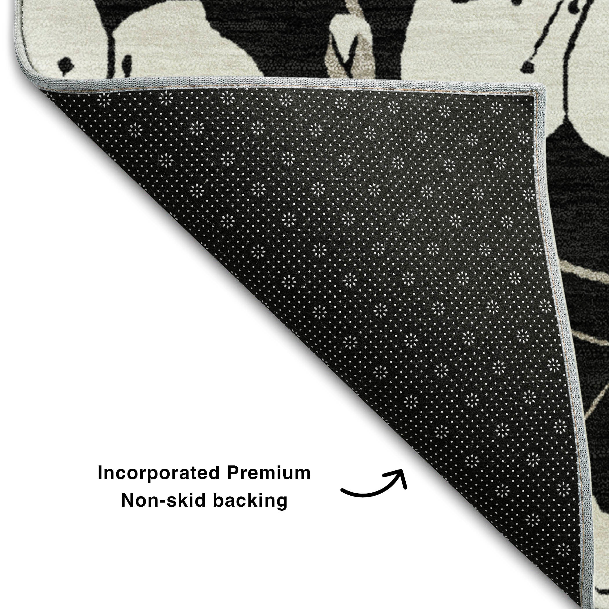 Oaxaca Machine Washable Transitional Black Rug 1'8" x 2'6" #shape_Rectangle