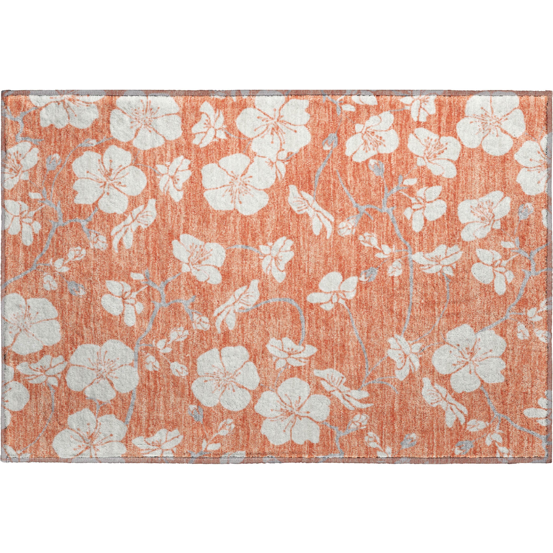 Oaxaca Machine Washable Transitional Coral Orange Rug 1'8" x 2'6" #shape_Rectangle