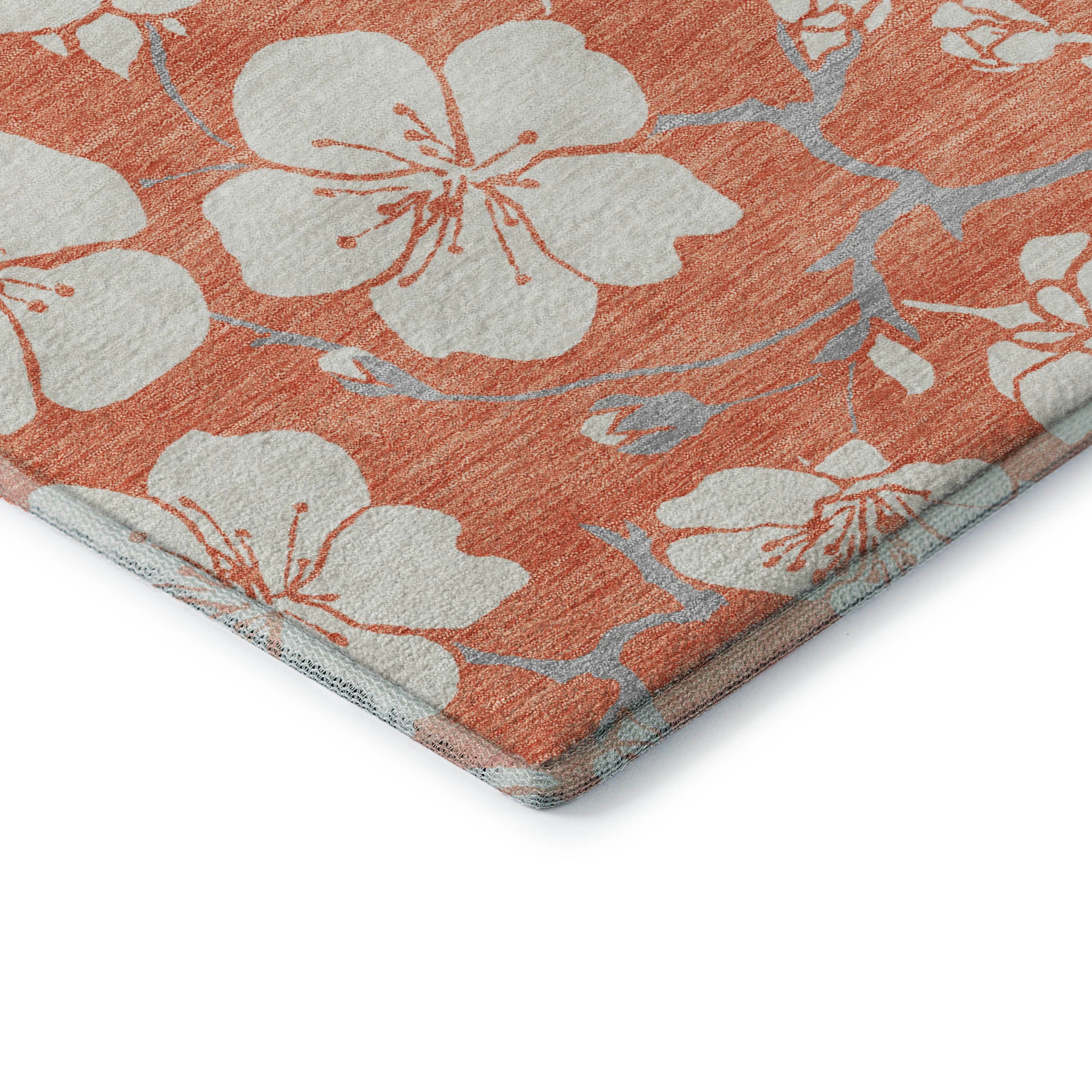 Oaxaca Machine Washable Transitional Coral Orange Rug 1'8" x 2'6" #shape_Rectangle