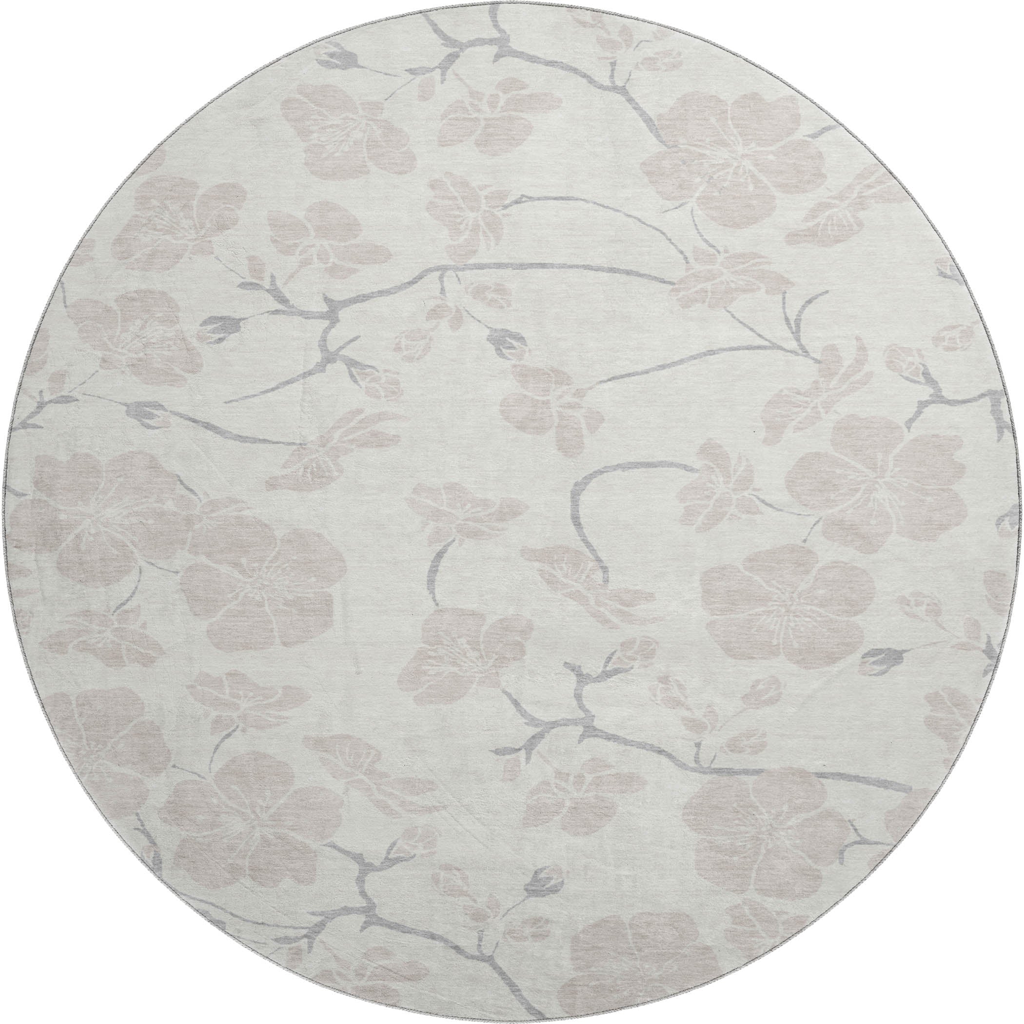 Oaxaca Machine Washable Transitional Ivory Rug 8' x 8' #shape_Round