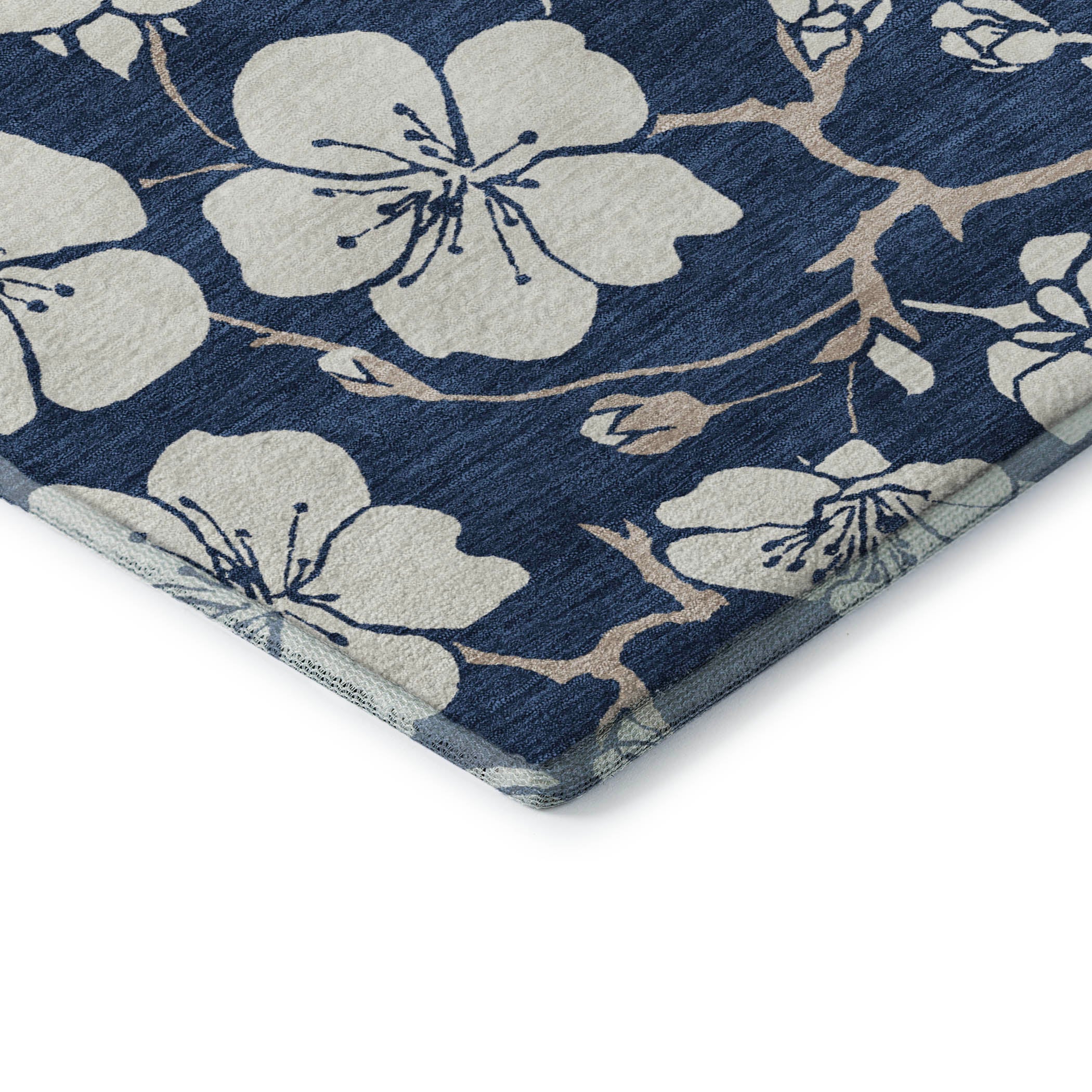 Oaxaca Machine Washable Transitional Navy Blue Rug 1'8" x 2'6" #shape_Rectangle
