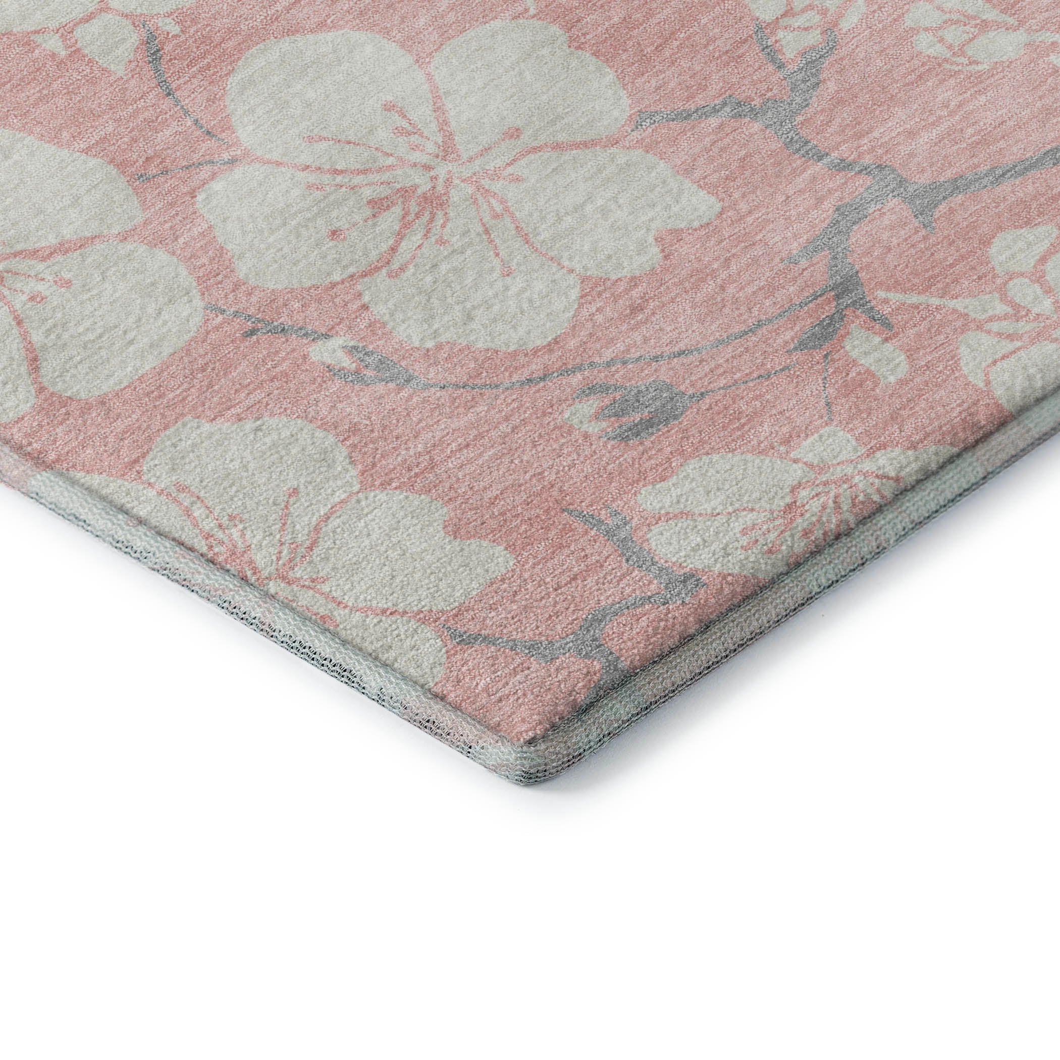 Oaxaca Machine Washable Transitional Pink Rug 1'8" x 2'6" #shape_Rectangle