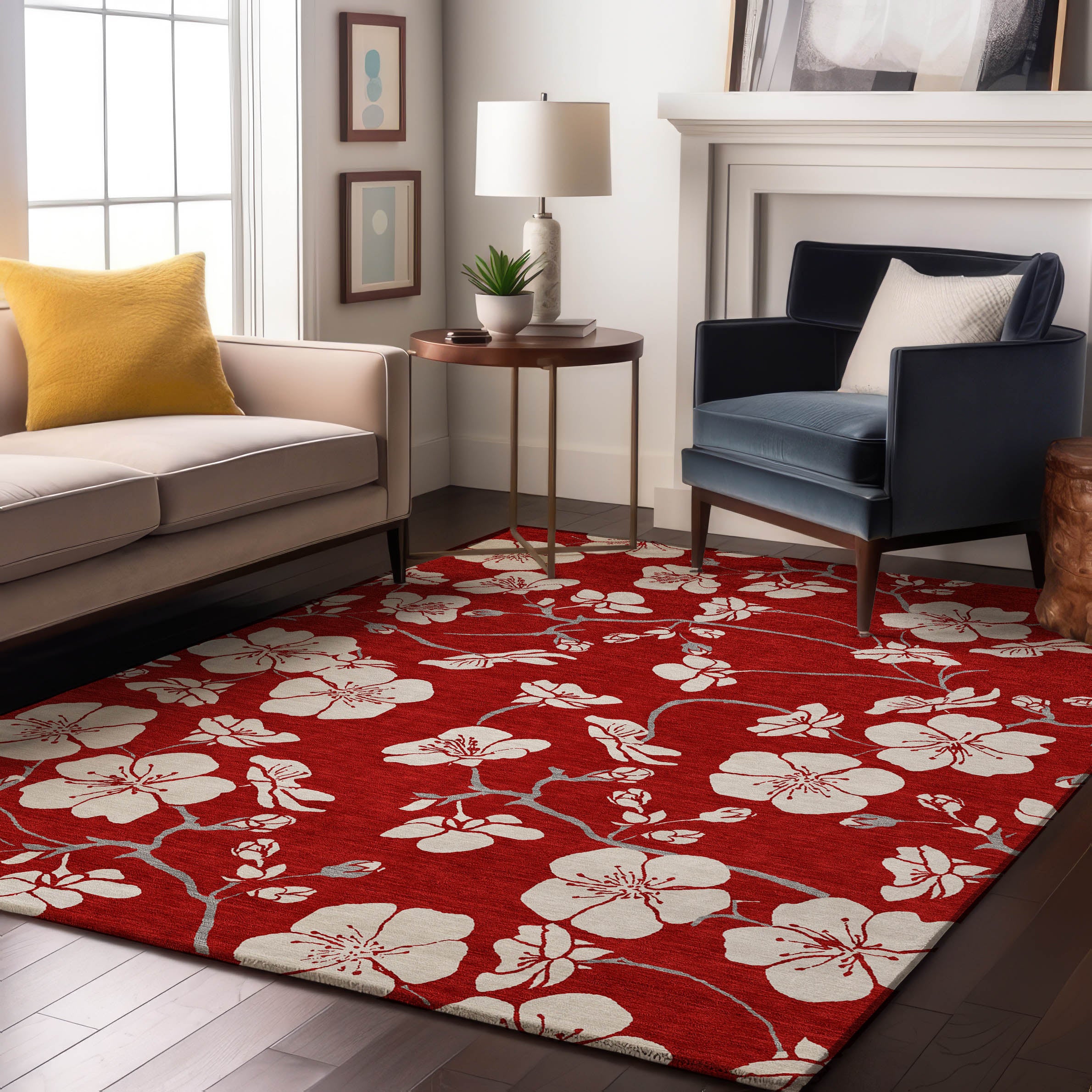Oaxaca Machine Washable Transitional Red Rug 2'6" x 3'10" #shape_Rectangle