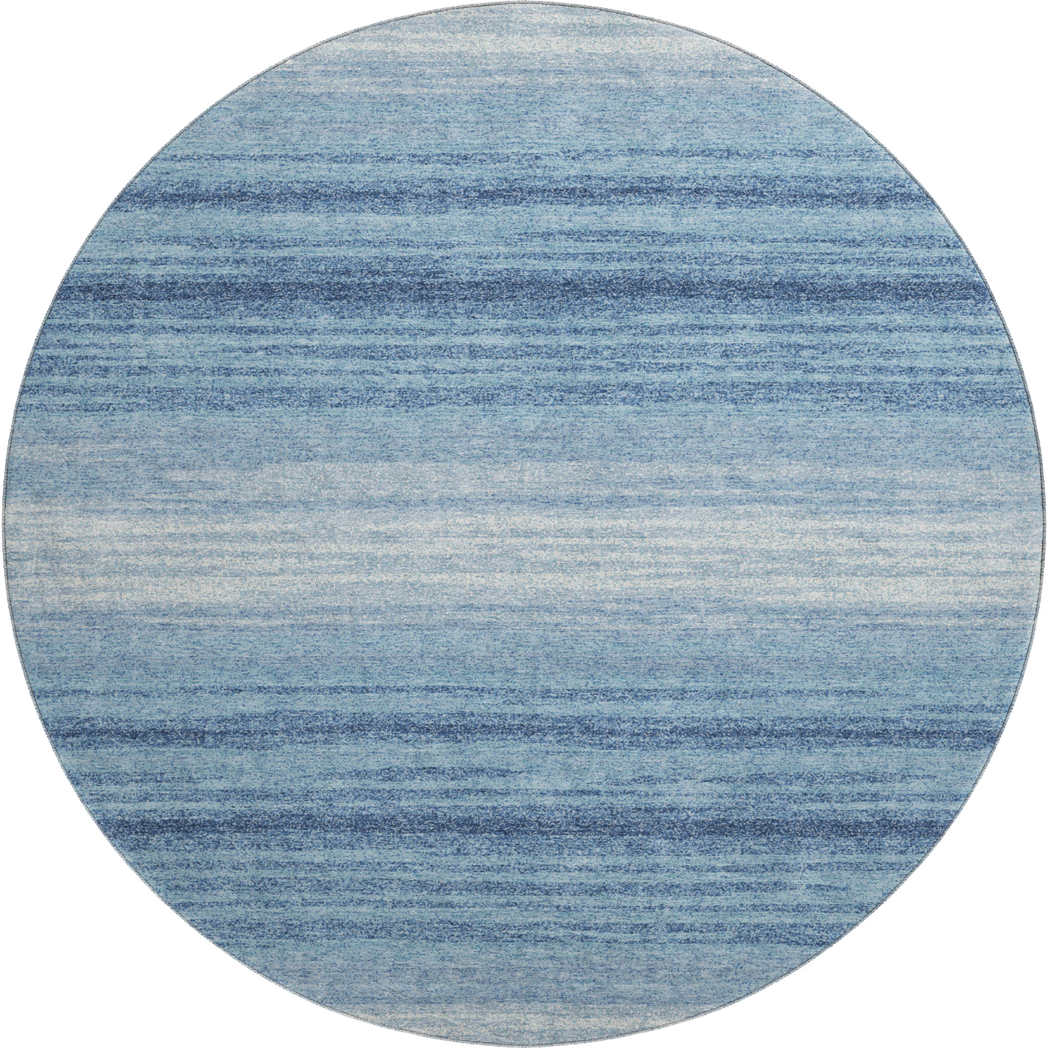 Tallinn Machine Washable Transitional Blue Rug 8' x 8' #shape_Round