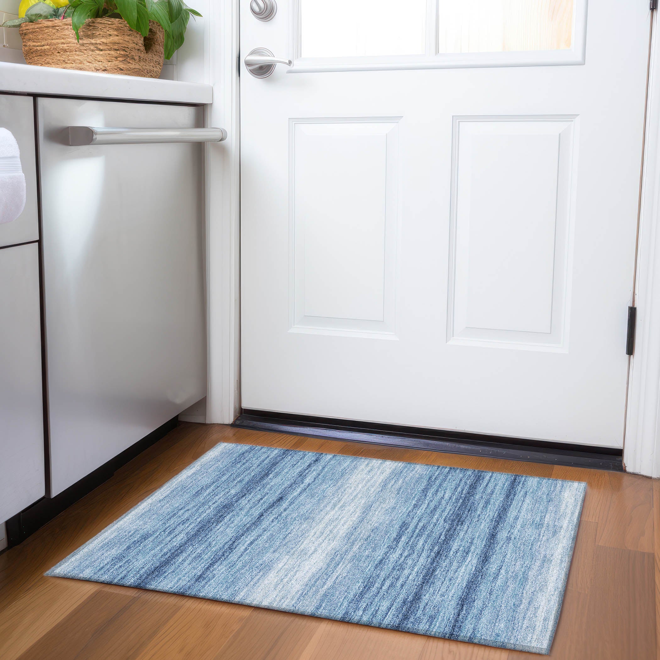 Tallinn Machine Washable Transitional Blue Rug 1'8" x 2'6" #shape_Rectangle