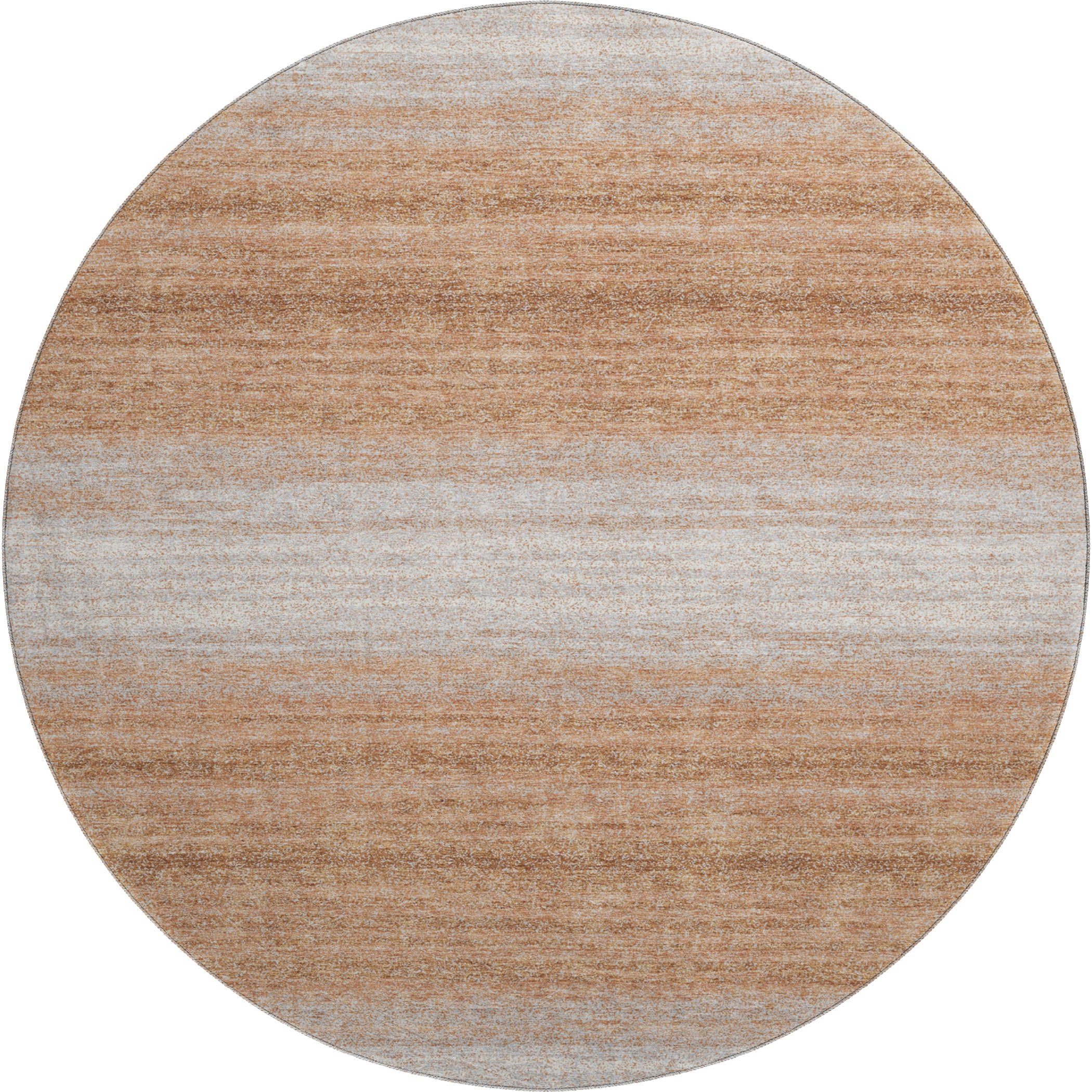 Tallinn Machine Washable Transitional Copper Orange Rug 8' x 8' #shape_Round