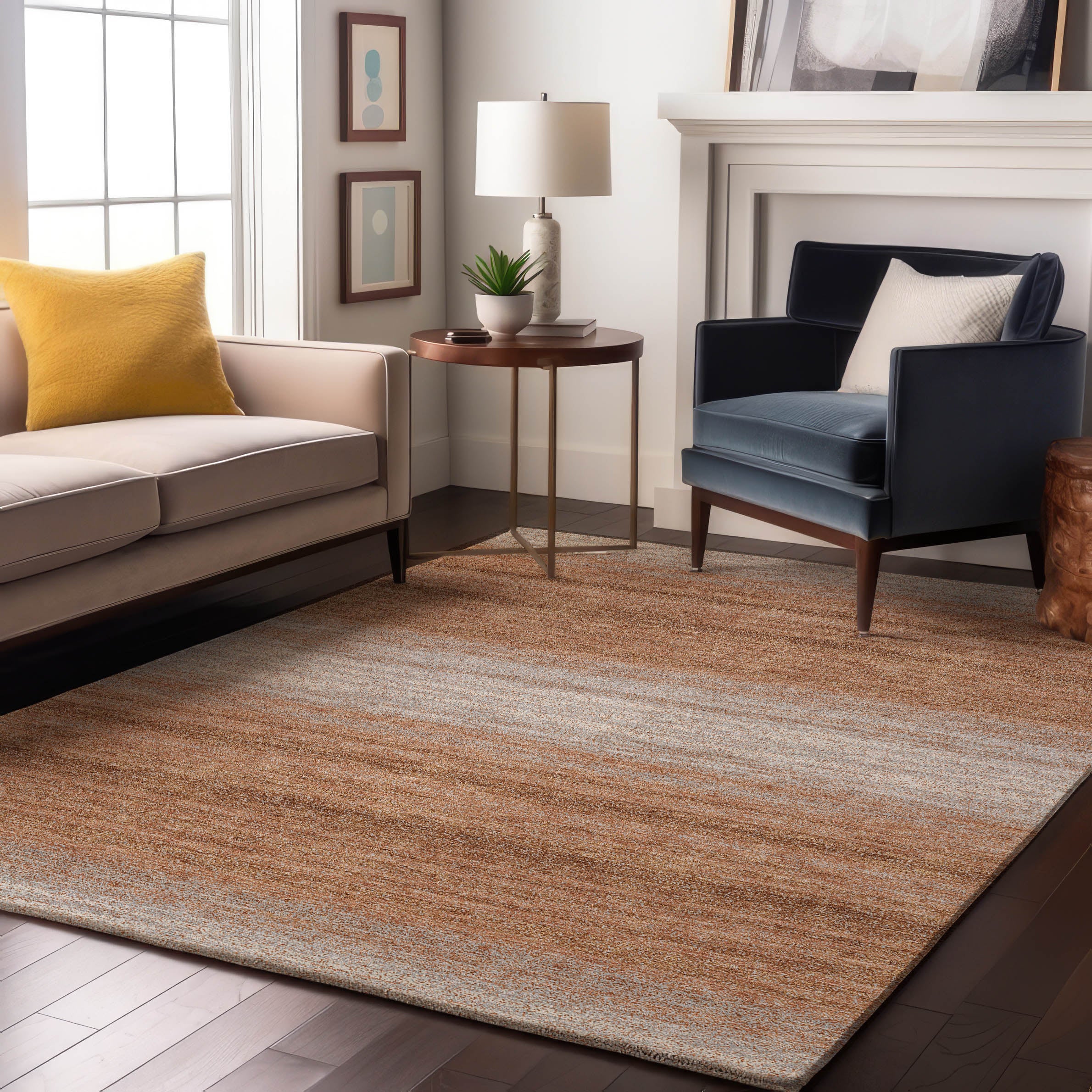 Tallinn Machine Washable Transitional Copper Orange Rug 2'6" x 3'10" #shape_Rectangle