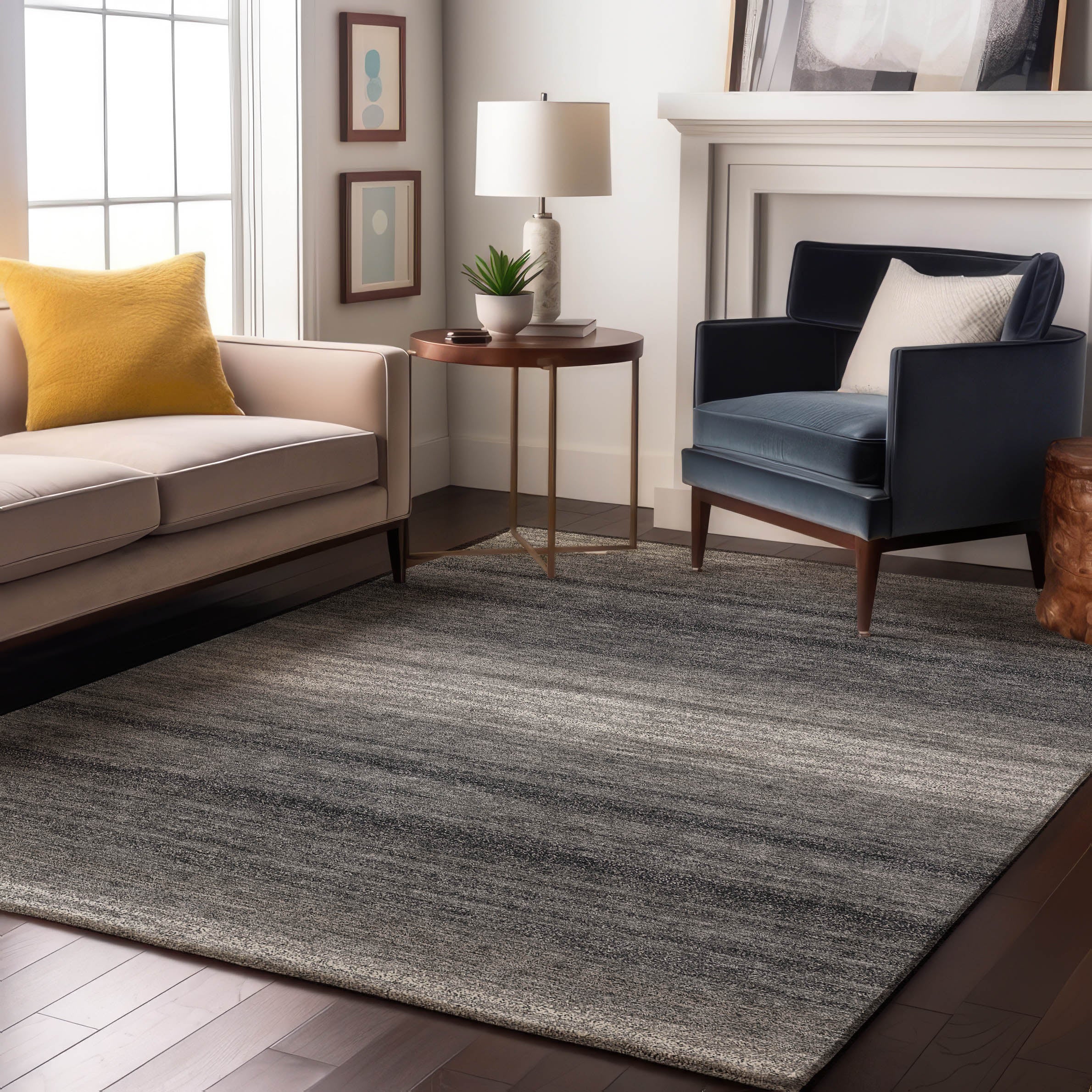 Tallinn Machine Washable Transitional Gray Rug 2'6" x 3'10" #shape_Rectangle