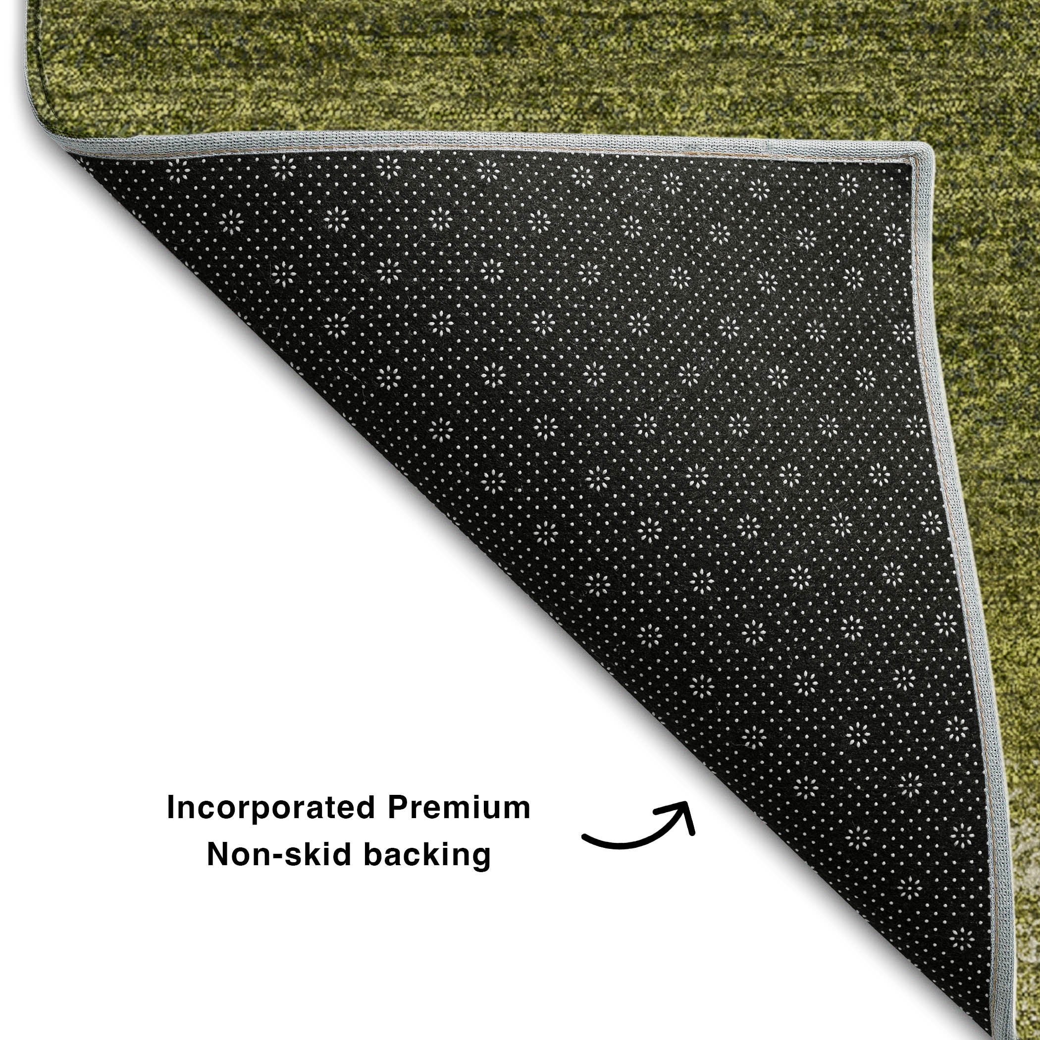 Tallinn Machine Washable Transitional Olive Green Rug 1'8" x 2'6" #shape_Rectangle