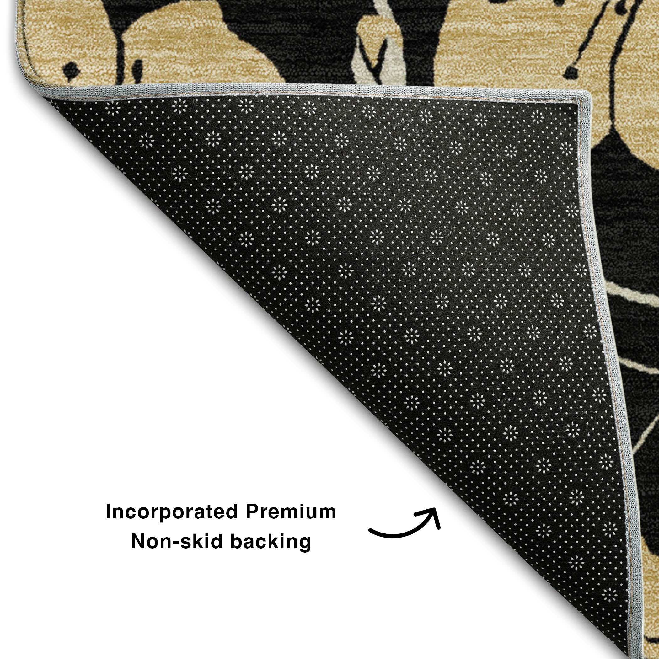 Chiang Mai Machine Washable Transitional Black Rug 1'8" x 2'6" #shape_Rectangle
