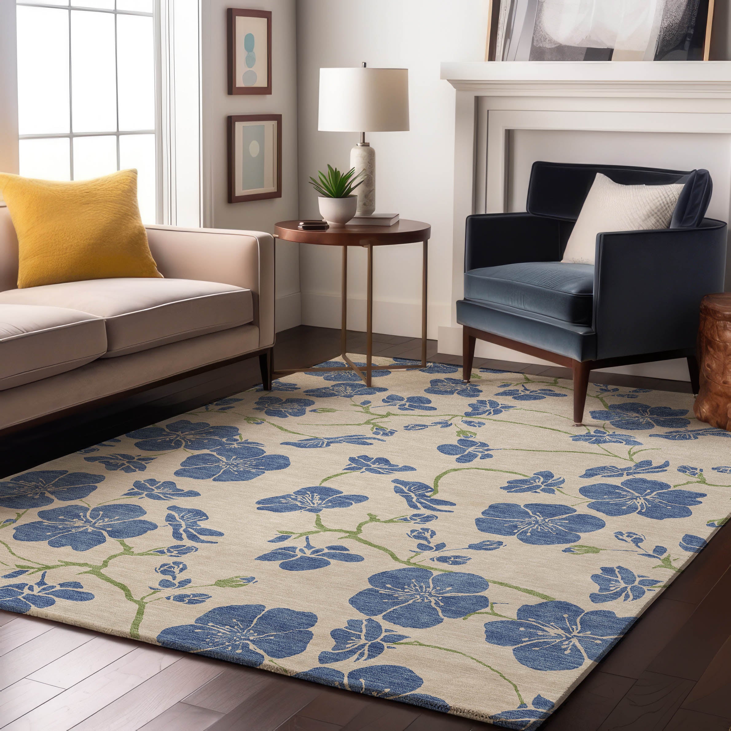 Chiang Mai Machine Washable Transitional Linen Ivory Rug 2'6" x 3'10" #shape_Rectangle