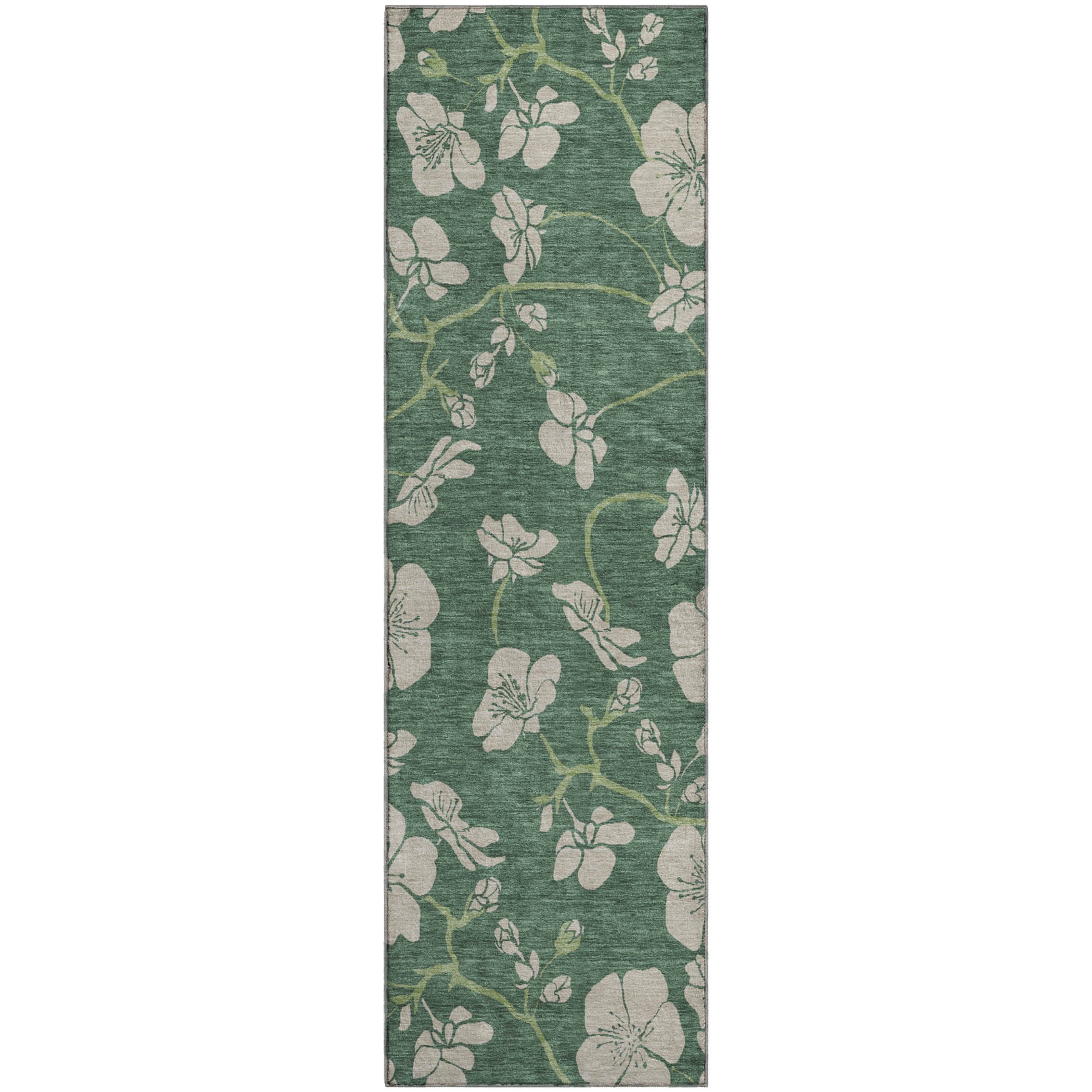 Chiang Mai Machine Washable Transitional Sage Green Rug 2'3" x 7'6" #shape_Runner